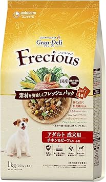 Amazon グランデリ フレシャス ドッグフード ドライ アダルト 成犬用 チキン ビーフ入り 1kg 国産 ユニチャーム グラン デリ ペット用品 通販