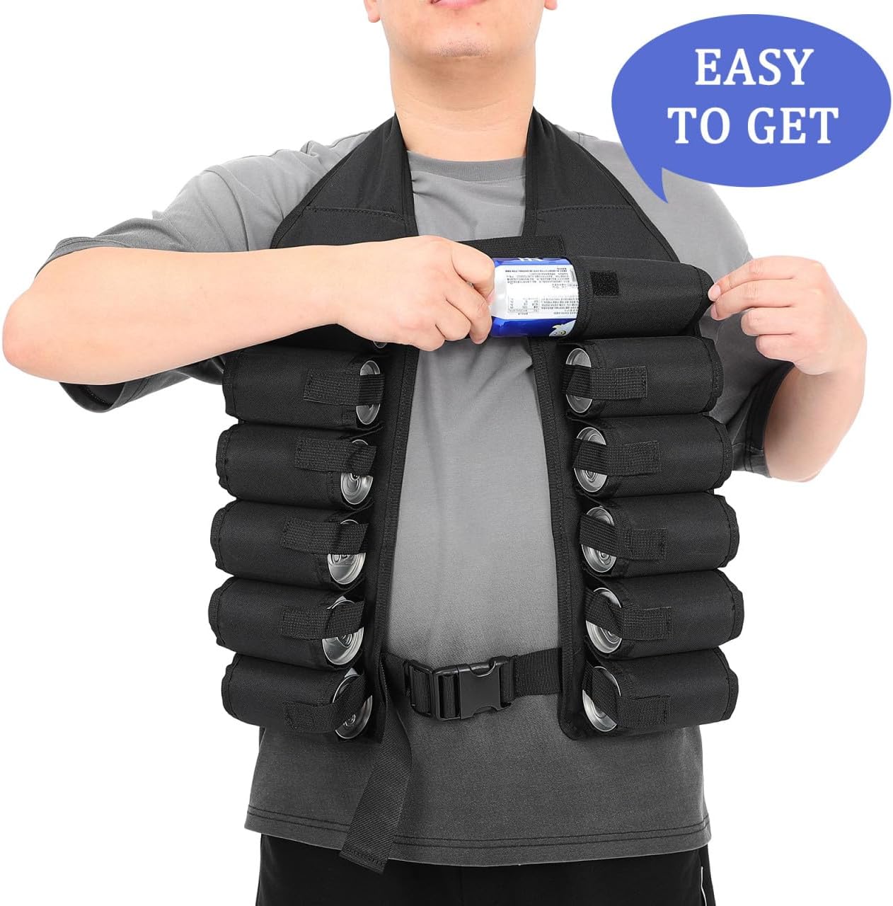 Running Vest Beer Vest Beer Storage Belt 12 Pockets Pouch Belt Holder Drinking Holder for Men