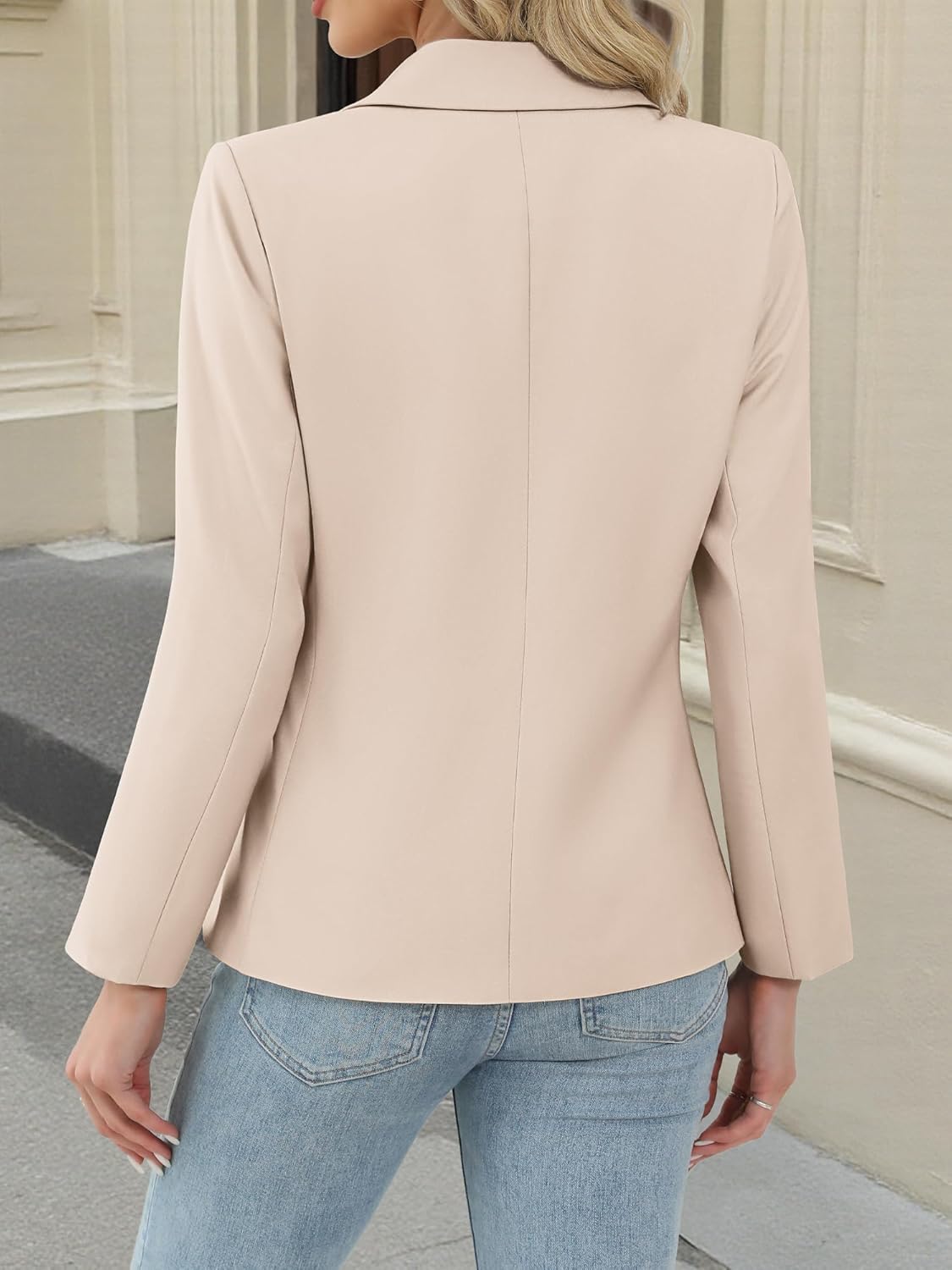 ELLEVEN Women's Long Sleeve Blazer Business Casual 2 Button Office Suit Jacket Slim Fit with Pockets - Image 2