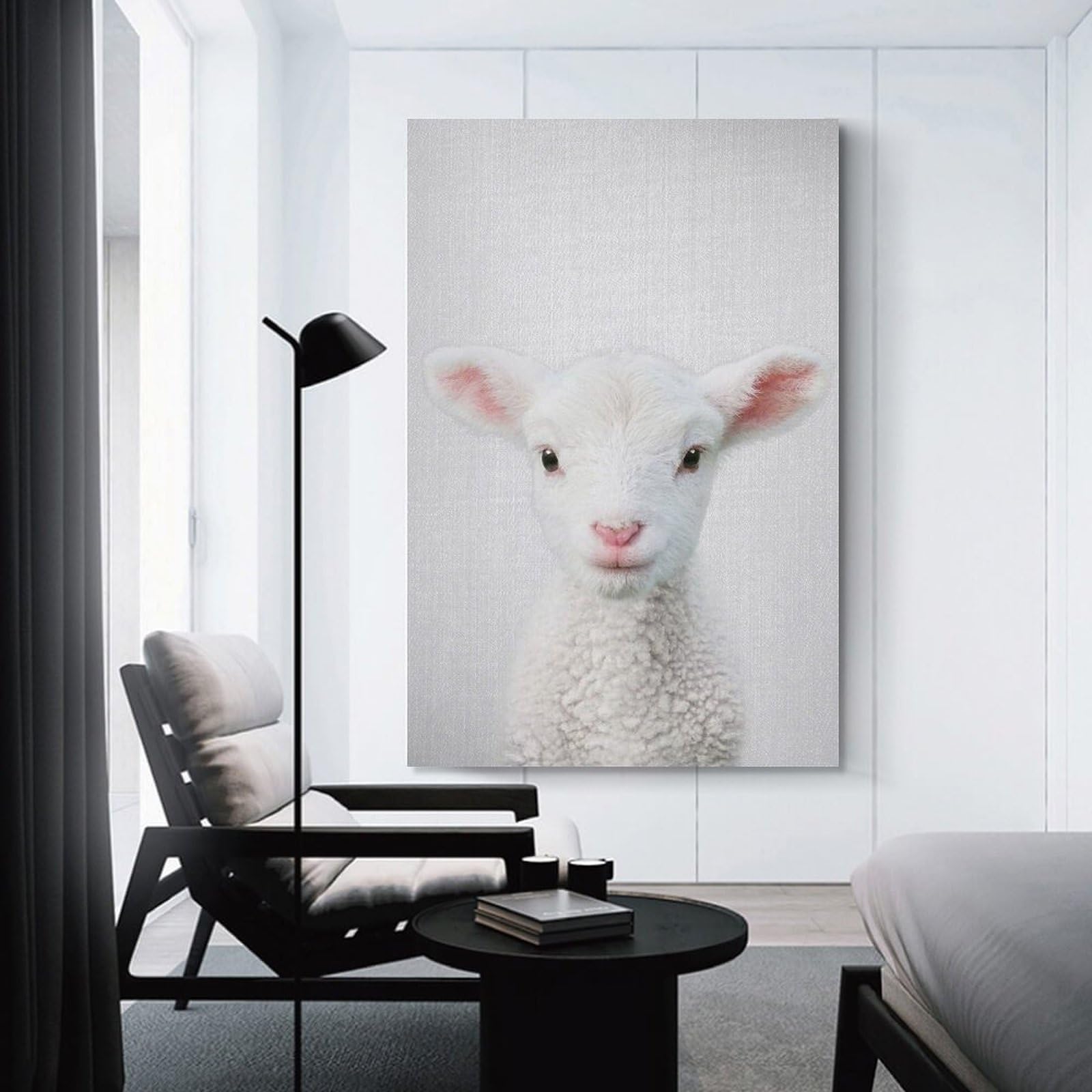 Junmoney Lamb Colorful Hanging Wall Art, 20x30inch(50x75cm), for Bedroom Walls, Guest Spaces Or Lounges, An Easy Wall Refresh for Bedrooms