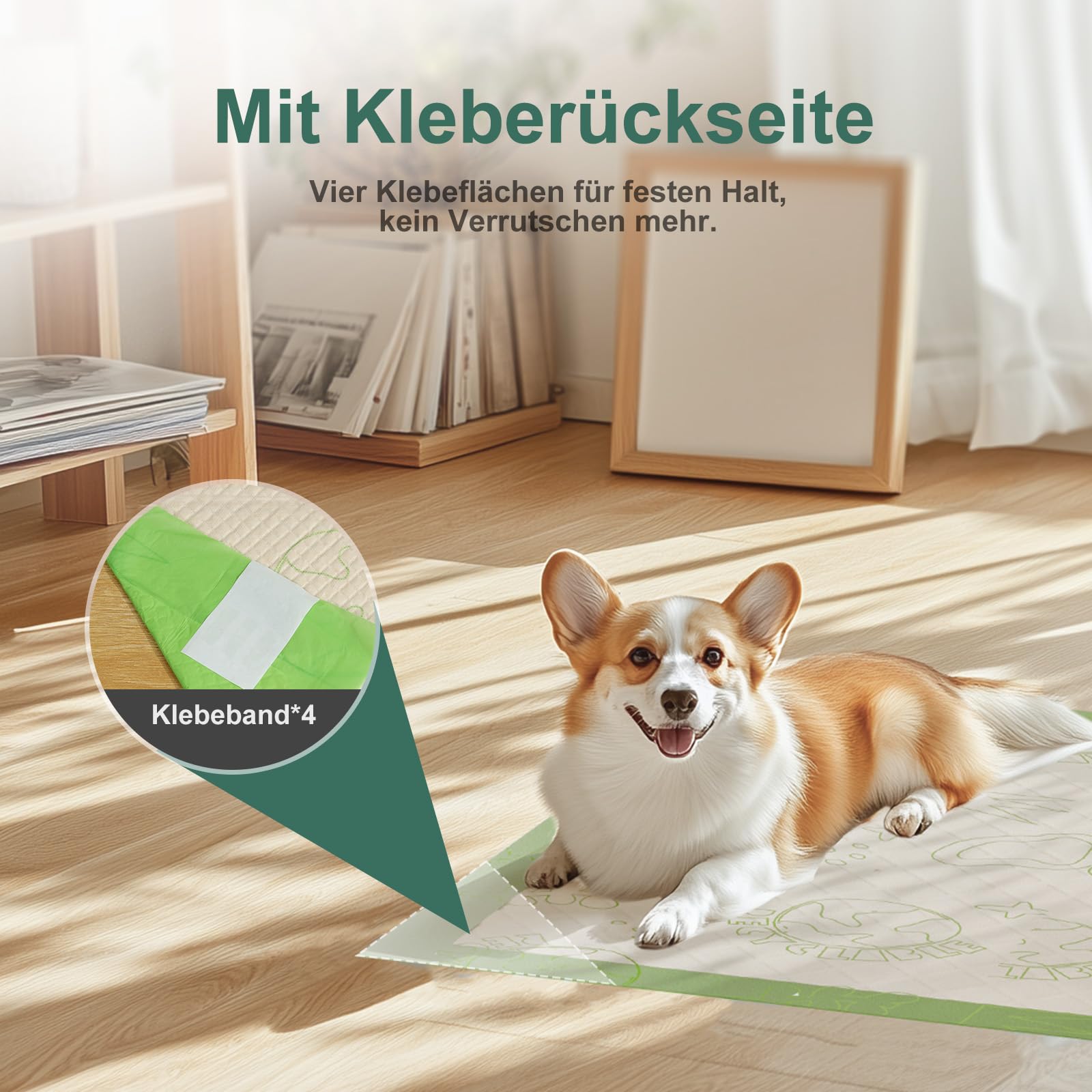 Gardner Pet PIPI Matten für Hunde mit Klebestreifen, 60x90 cm, 50 Stück | Mit Klebestreifen, Super Saugfähig, Rutschfest, Einweg-Trainingspads, Für Kiste/Käfig/Transportbehälter
