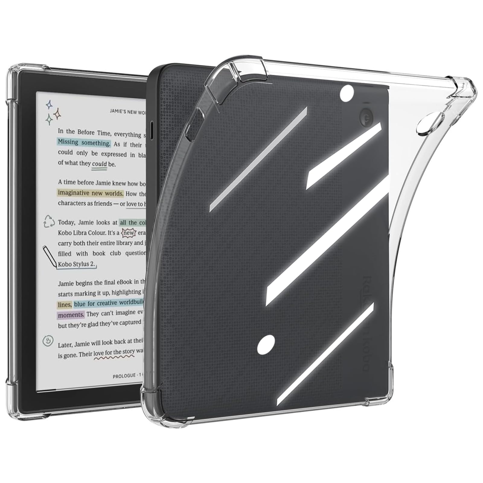 Case for Kobo Libra Colour 7 inch, Ultra Clear Soft TPU Protective Cover, Lightweight Flexible Silicone Shockproof Rugged Back Cover for Kobo Libra Colour, Transparent