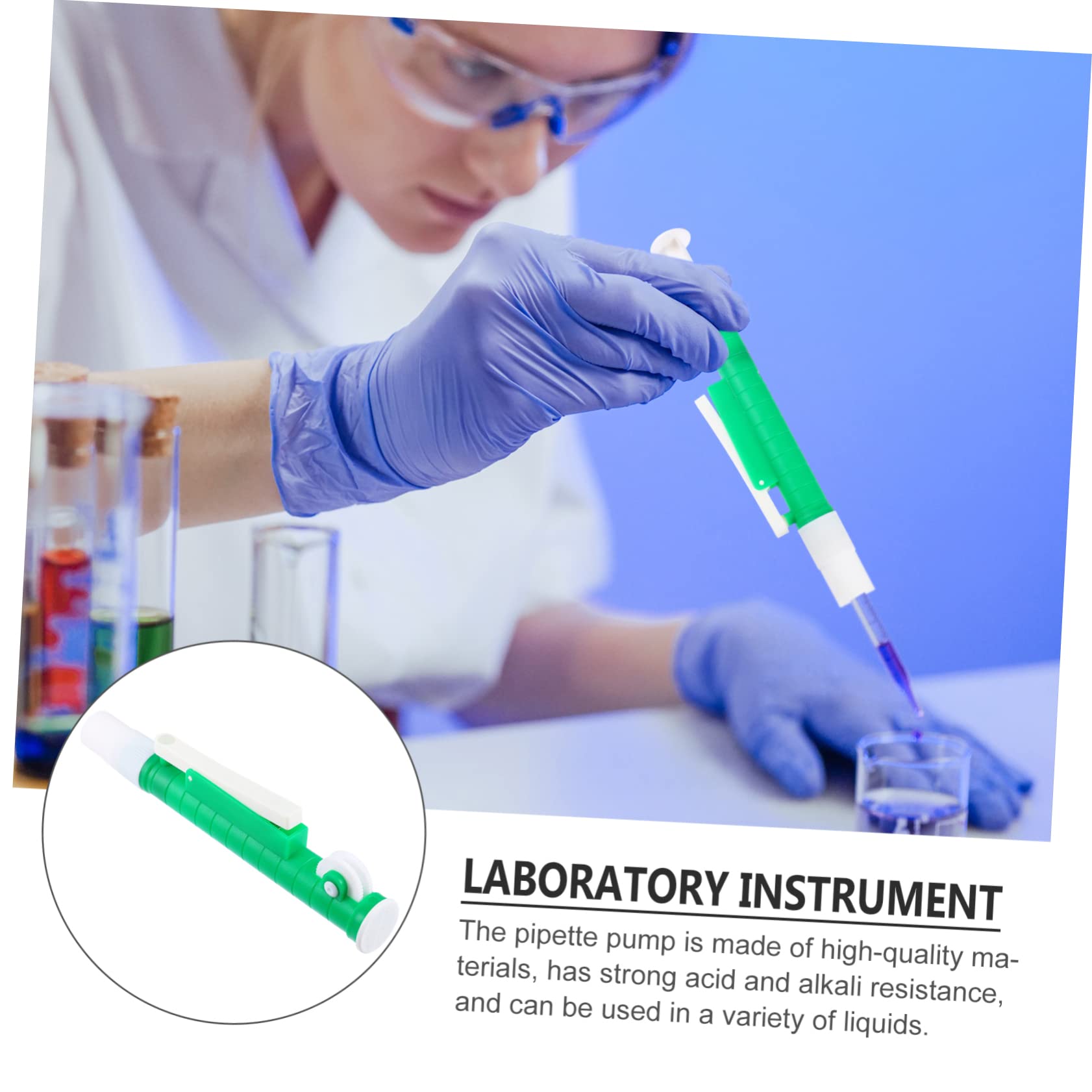 SOLUSTRE Pompa Preciso Riempimento Verde Laboratorio 10ml in Pipette da Pp e per Rapido Dosaggio per Uso Scientifico e Alimentare