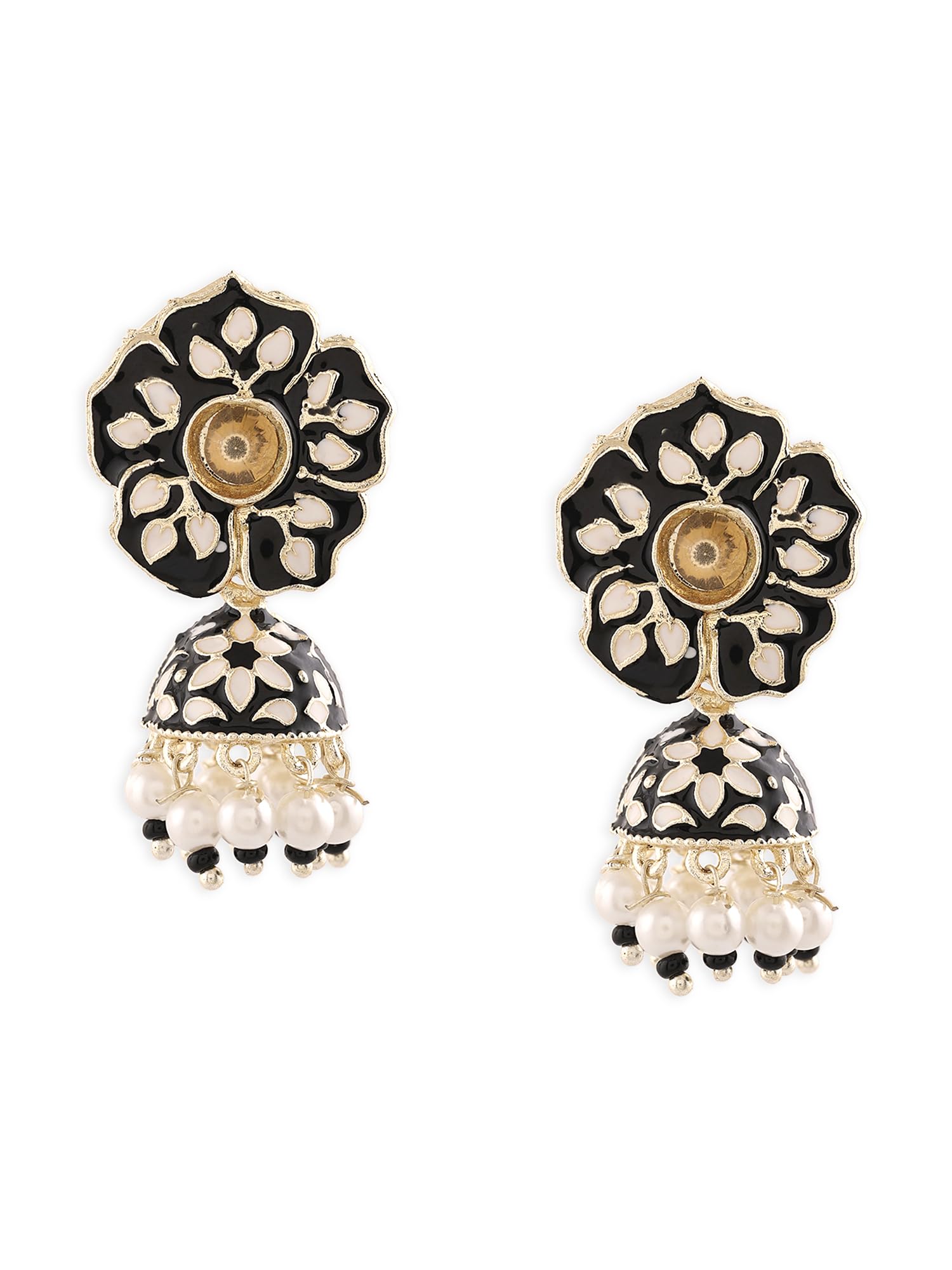 See full amazon price history chart for Zaveri Pearls Black & White Flower Enamel Ethnic Style Jhumki Earring For Women-ZPFK16471 Zaveri Pearls Black & White Flower Enamel Ethnic Style Jhumki Earring For Women-ZPFK16471 (B0CKTLPNS1) Amazon Price History, Amazon Price Tracker
