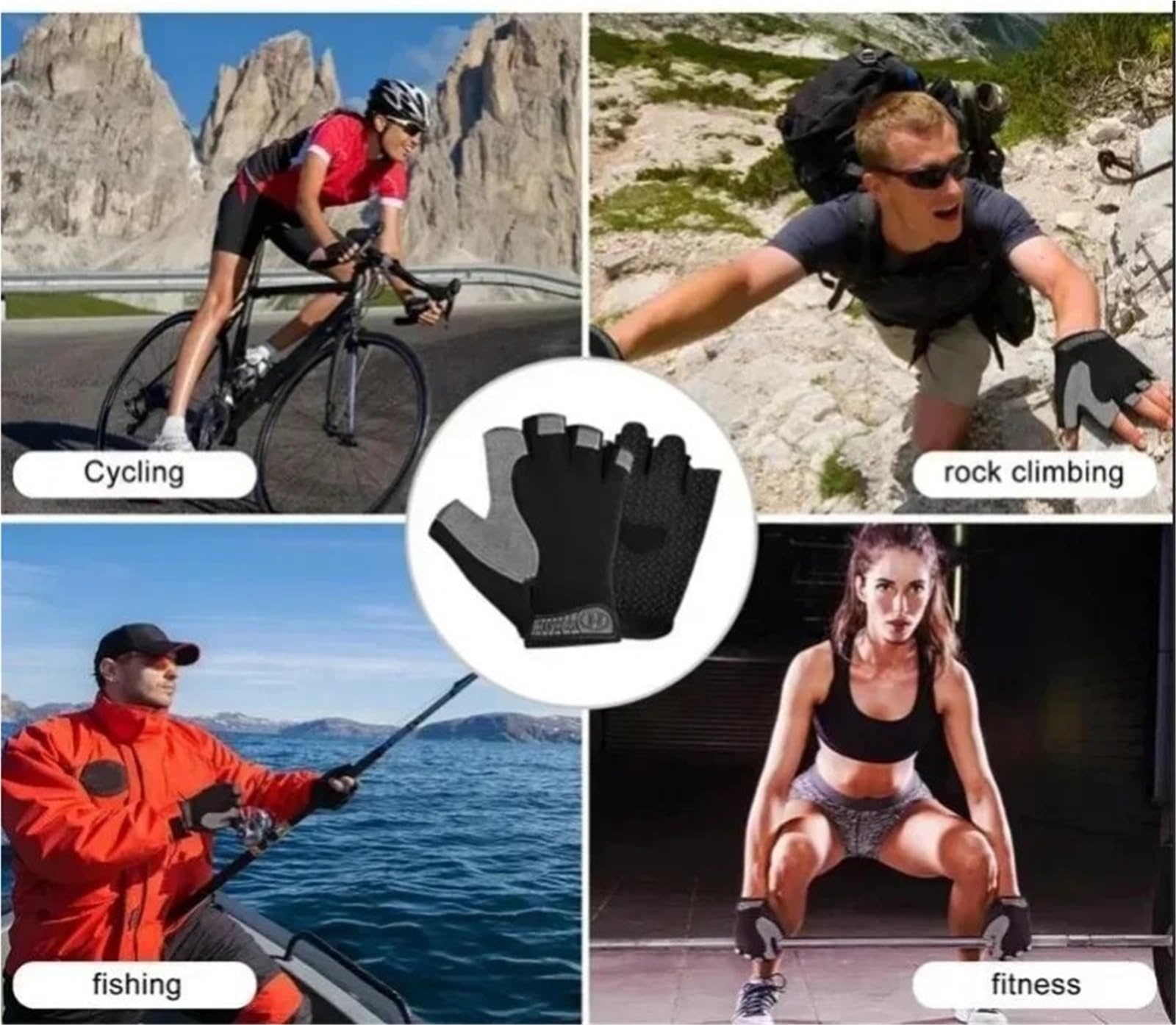 Guantes De Ciclismo Sin Dedos Para Hombre Guantes sin dedos antideslizantes transpirables Para Ciclismo
