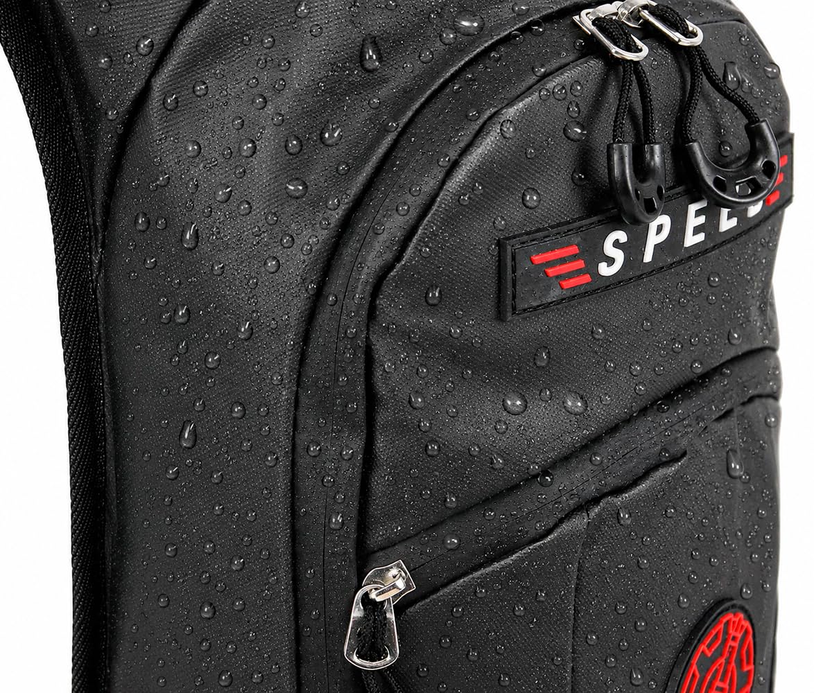 BAG STREET Zaino Impermeabile per Moto e Bicicletta – Zaino Ergonomico da Motociclista con Cintura Pettorale e Lombare, Nero