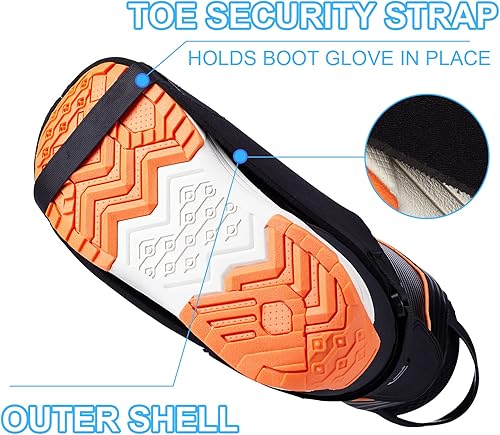 Miniatura 3 de Qchengsan Fundas para botas, funda para botas de esquí, fundas para botas de esquí, fundas para zapatos para nieve, mantiene los pies calentadores y