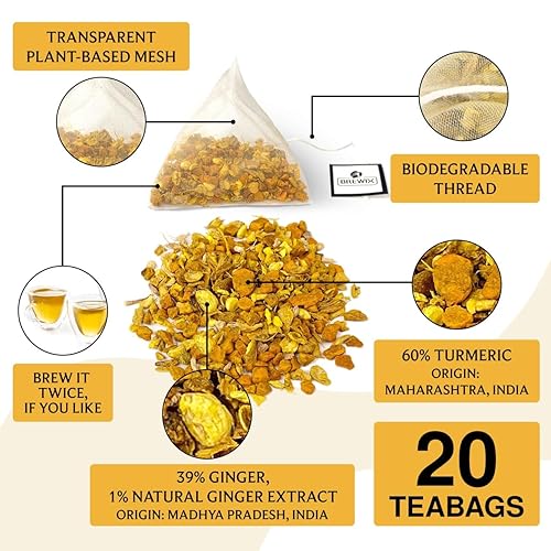 Vista 183 de BREWIX Bolsas de té de albahaca sagrada (15 bolsas de té piramidales) Camiseta con hojas de tulsi y manzanilla Sin cafeína, té de hierbas