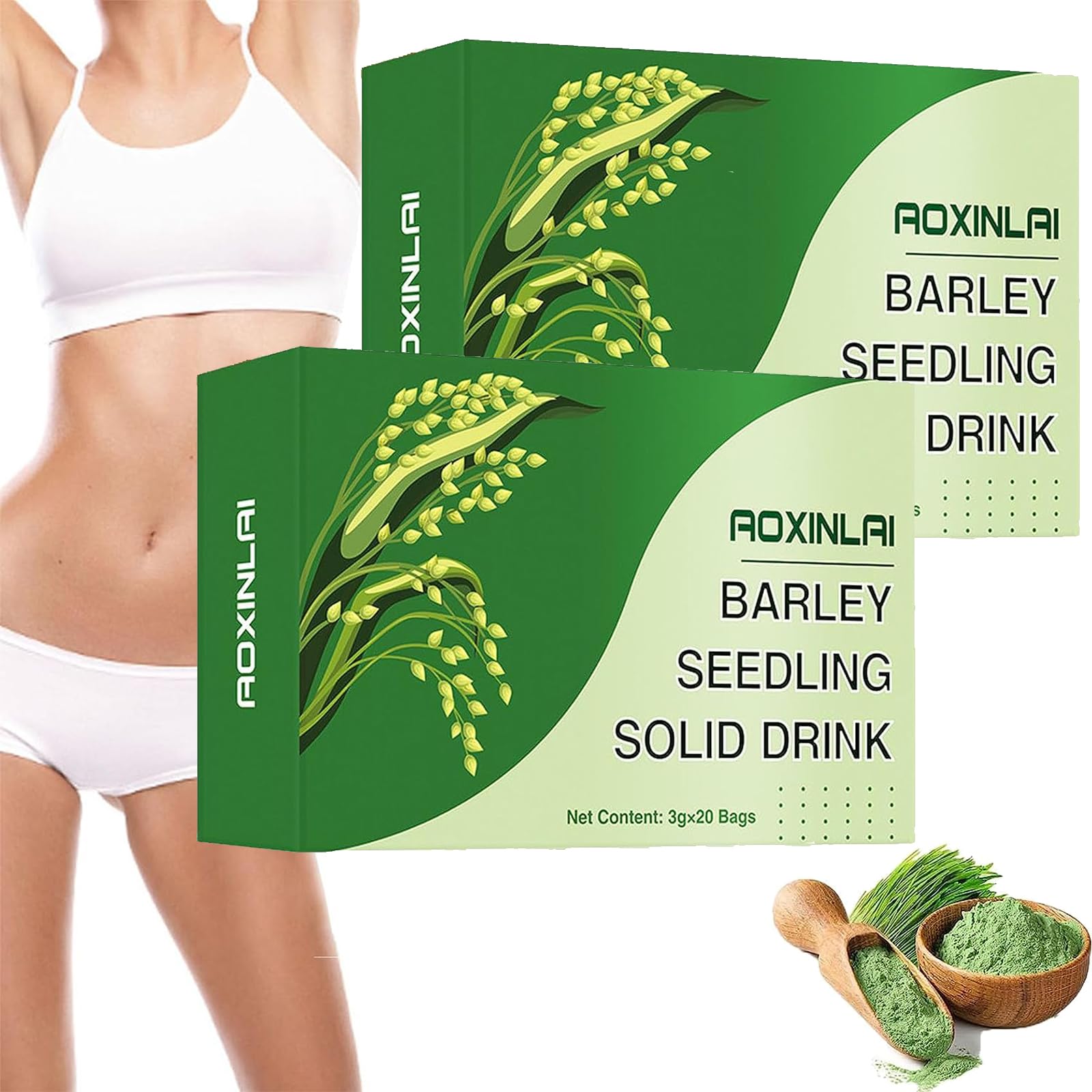 Barley Grass Juice Powder Organic Barley Grass Powder 100% Pure & Organic, Barley Grass Powder Organic, Barley Powder(2Boxes/40Packs)