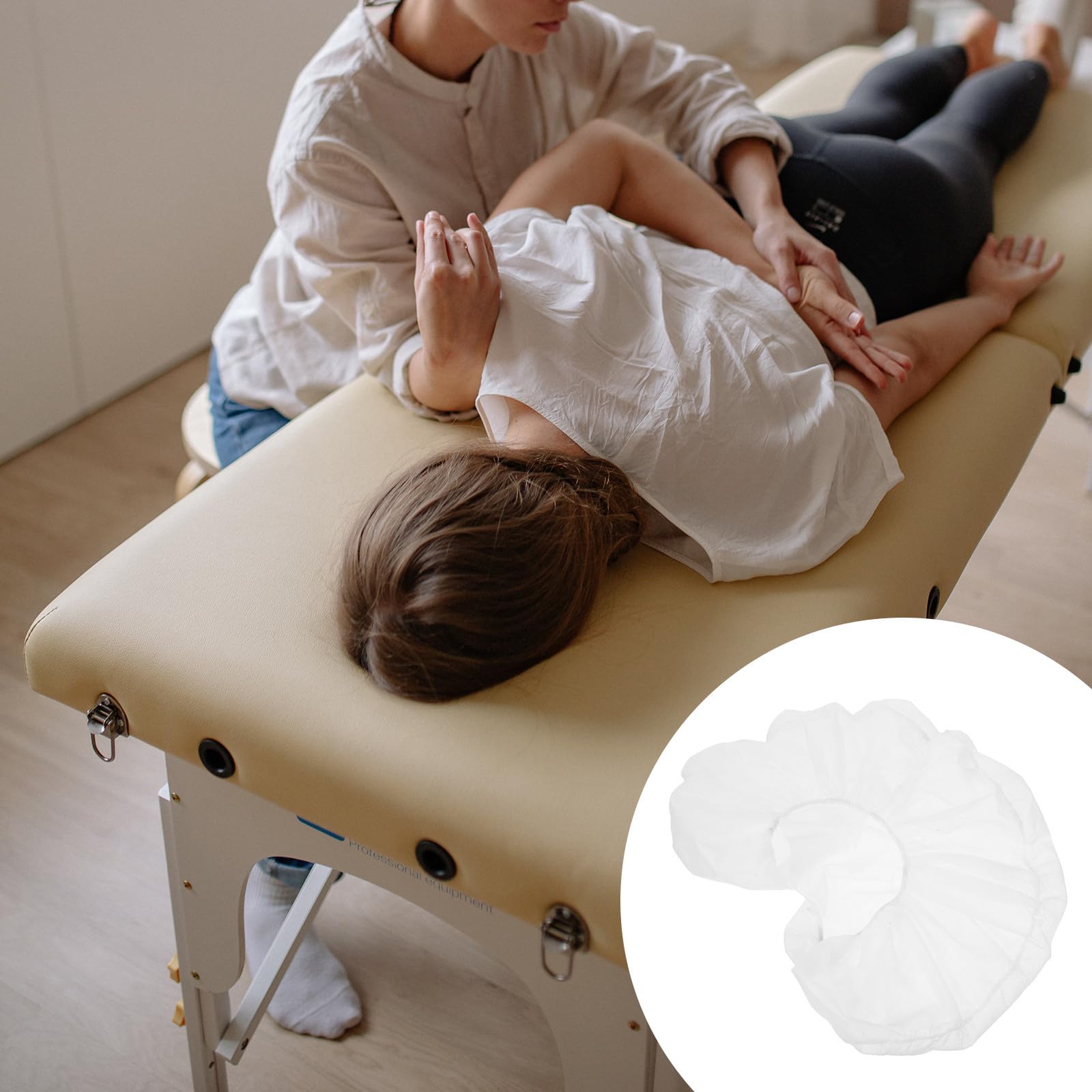 ABOOFAN 50 Pezzi Copri Cuscino Monouso a Forma di U Non Tessuto Bianco, Leggero e Pieghevole, per Massaggi e Saloni di Tatuaggi