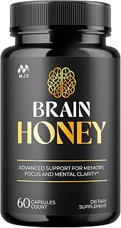 Brain Honey Capsules, Brain Honey Pills with All Natural Ingredients, Advanced Overall Health and Wellness Vitamin Supplement Formula for Maximum Strength Multivitamins (60 Capsules)