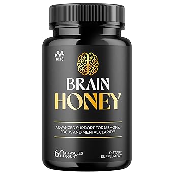 Brain Honey Capsules, Brain Honey Pills with All Natural Ingredients, Advanced Overall Health and Wellness Vitamin Supplement Formula for Maximum Strength Multivitamins 60 Capsules