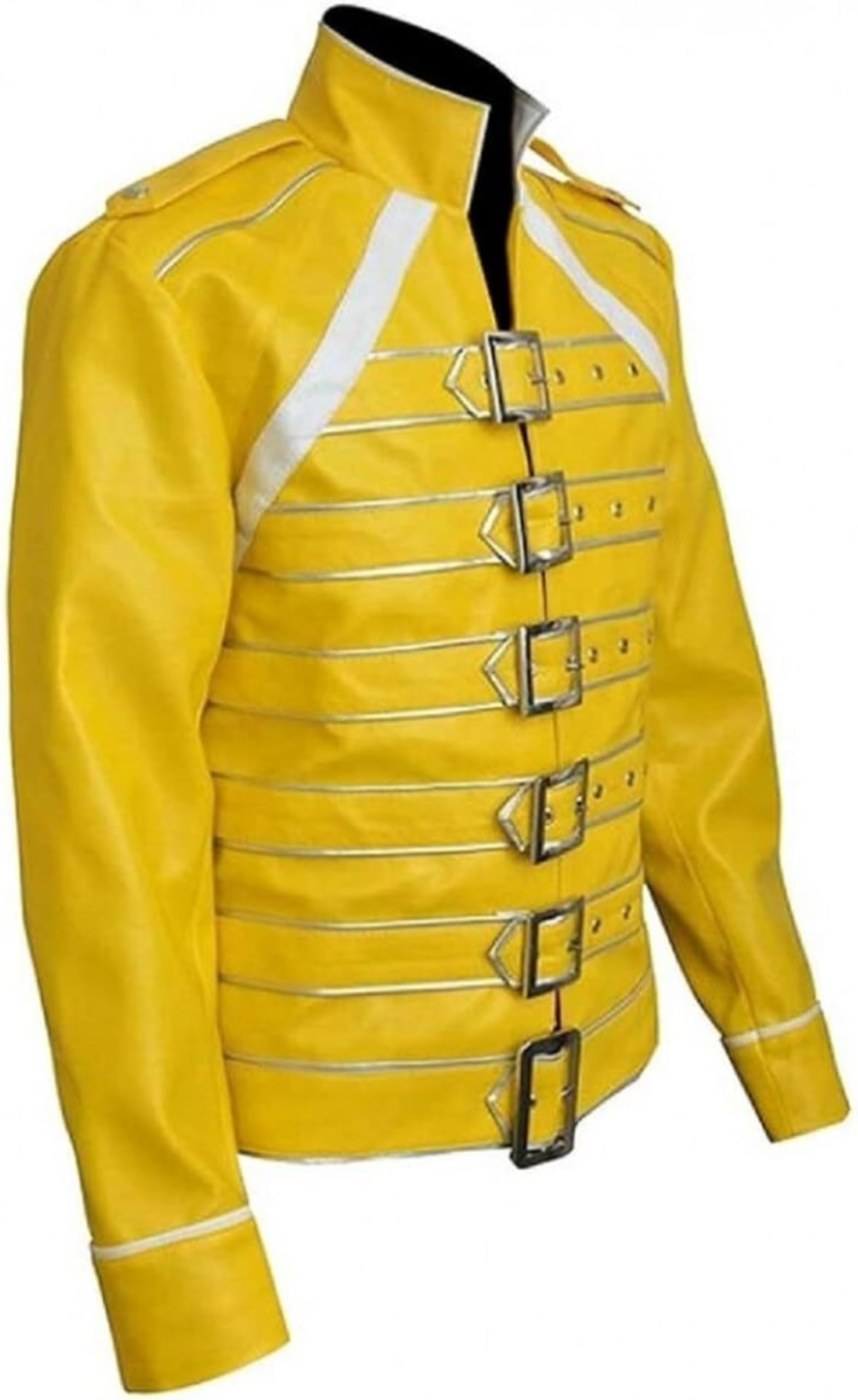 Herren Wembley Konzertjacke Mercury Motorrad Rot Kunstleder Rockstar Cosplay Kostüm Jacke