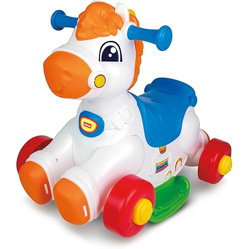 Winfun Giddy-up Horsey 2-in-1 Rocking & Ride-On Toy – Interactive Motion Sensor with Sounds, Lights & Music, Easy-Grip Handles, Toddler Developmental Toy for Ages 12–36 Months, 44 lb Capacity