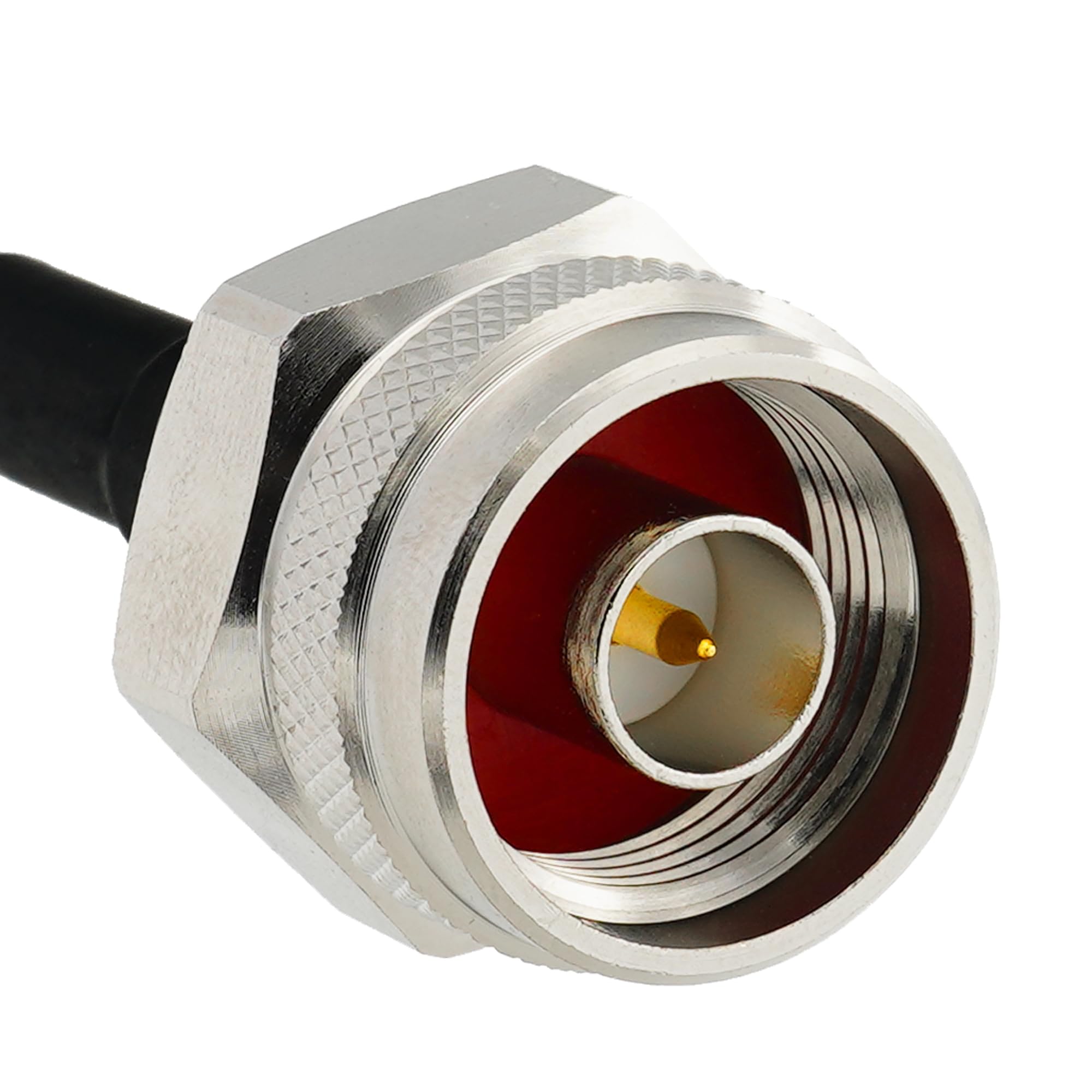 N Male Crimp Type LMR240 LMR-240 RG59U RG8X RG-8X N-Type Hex Head Plug RF Coaxial Cable Connector Nickel Plated With Gold Plated Pin (Pack of 10)