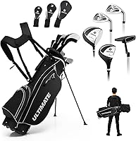 ULTIMATE Men's Right-Handed 9-Piece Complete Golf Club Set: 460cc Driver, #3 Fairway Wood, Hybrid, 6-PW Irons, Putter & Stand Bag