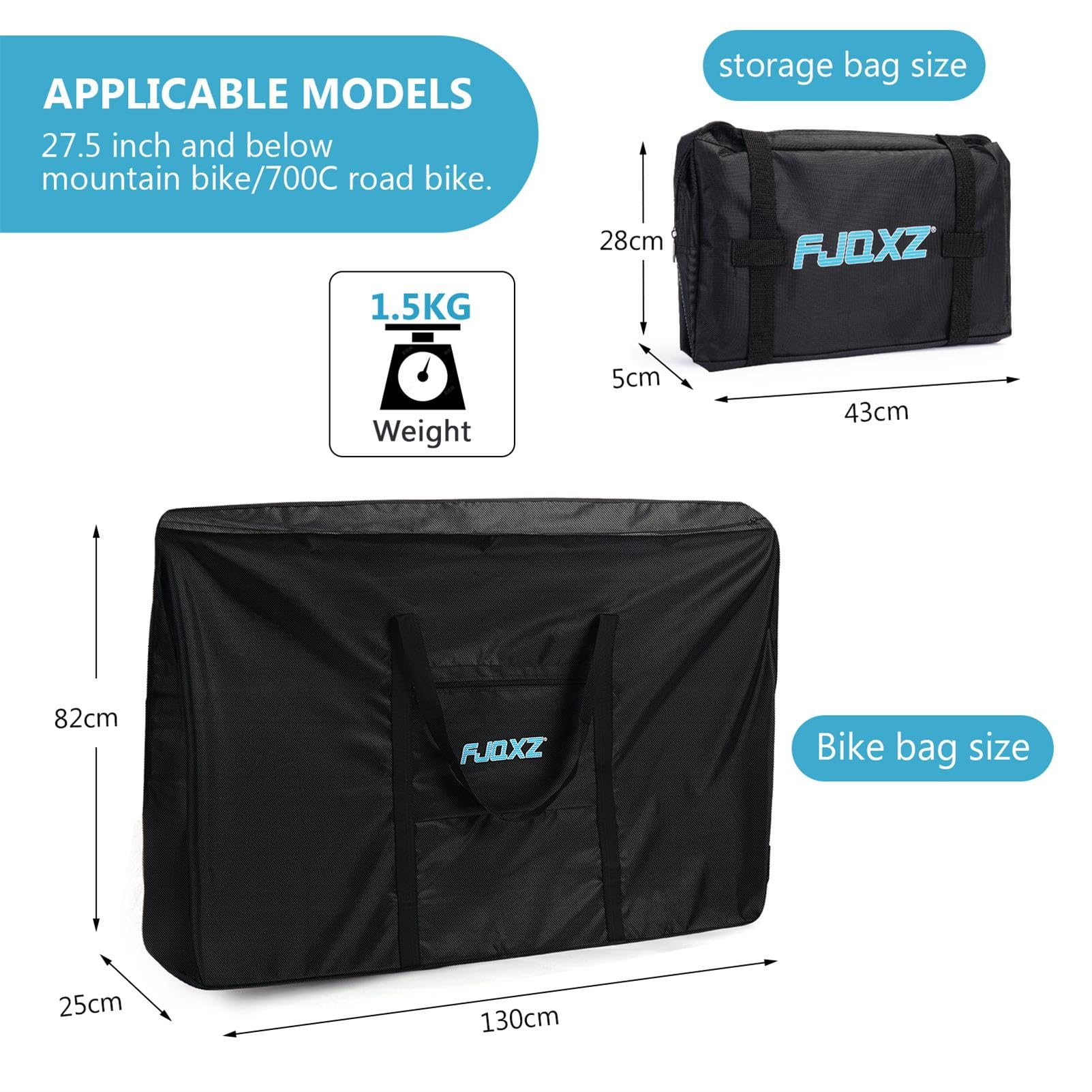 Bolsa de Transporte para Bicicleta de 26 Pulgadas 1680D Oxford Plegable Bolsa de Almacenamiento Bicicleta Bolse de Viaje para Avión, Viajes en Tren