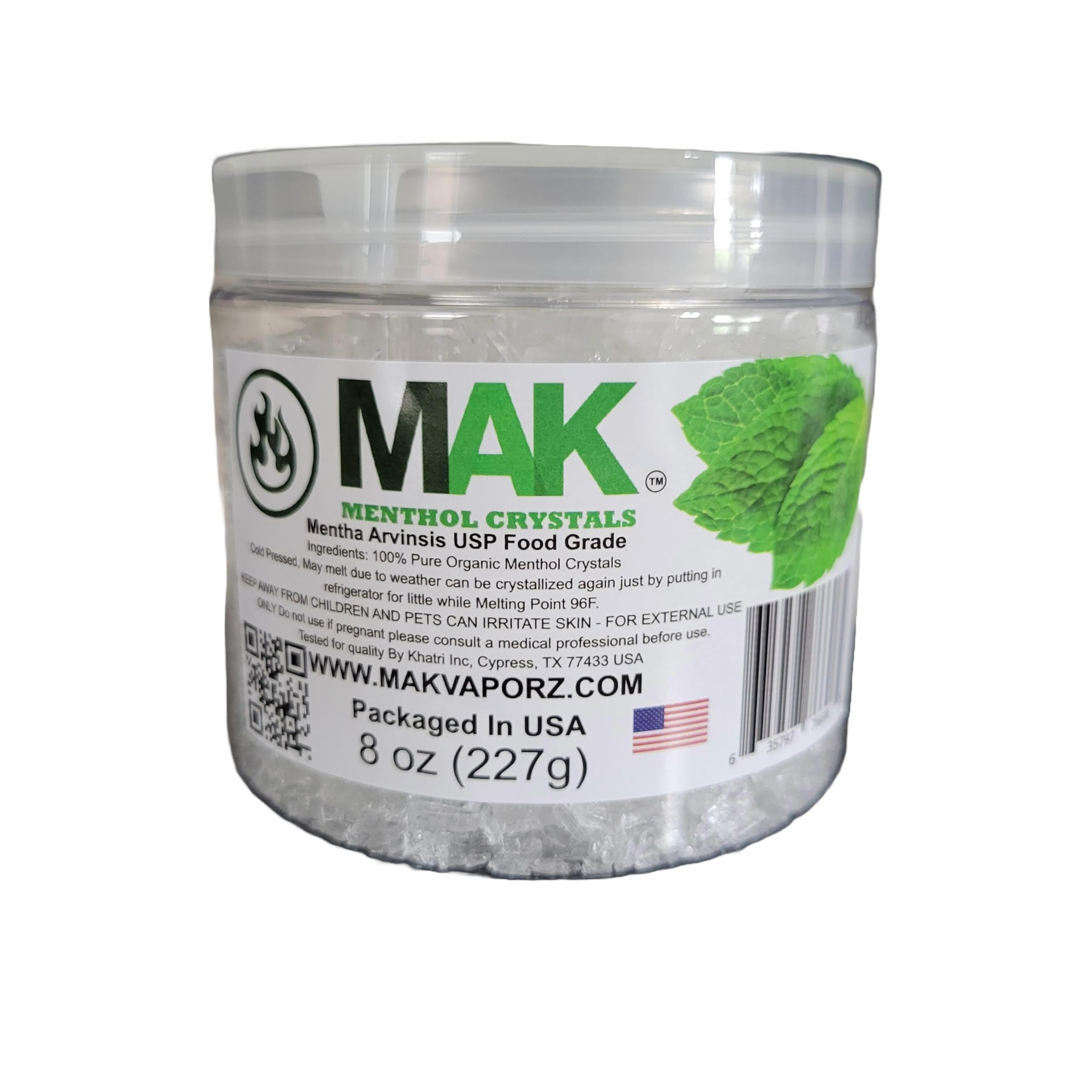 Mak Menthol Crystals 8 oz - Pure Organic 100% Natural - Menthol Crystals from...