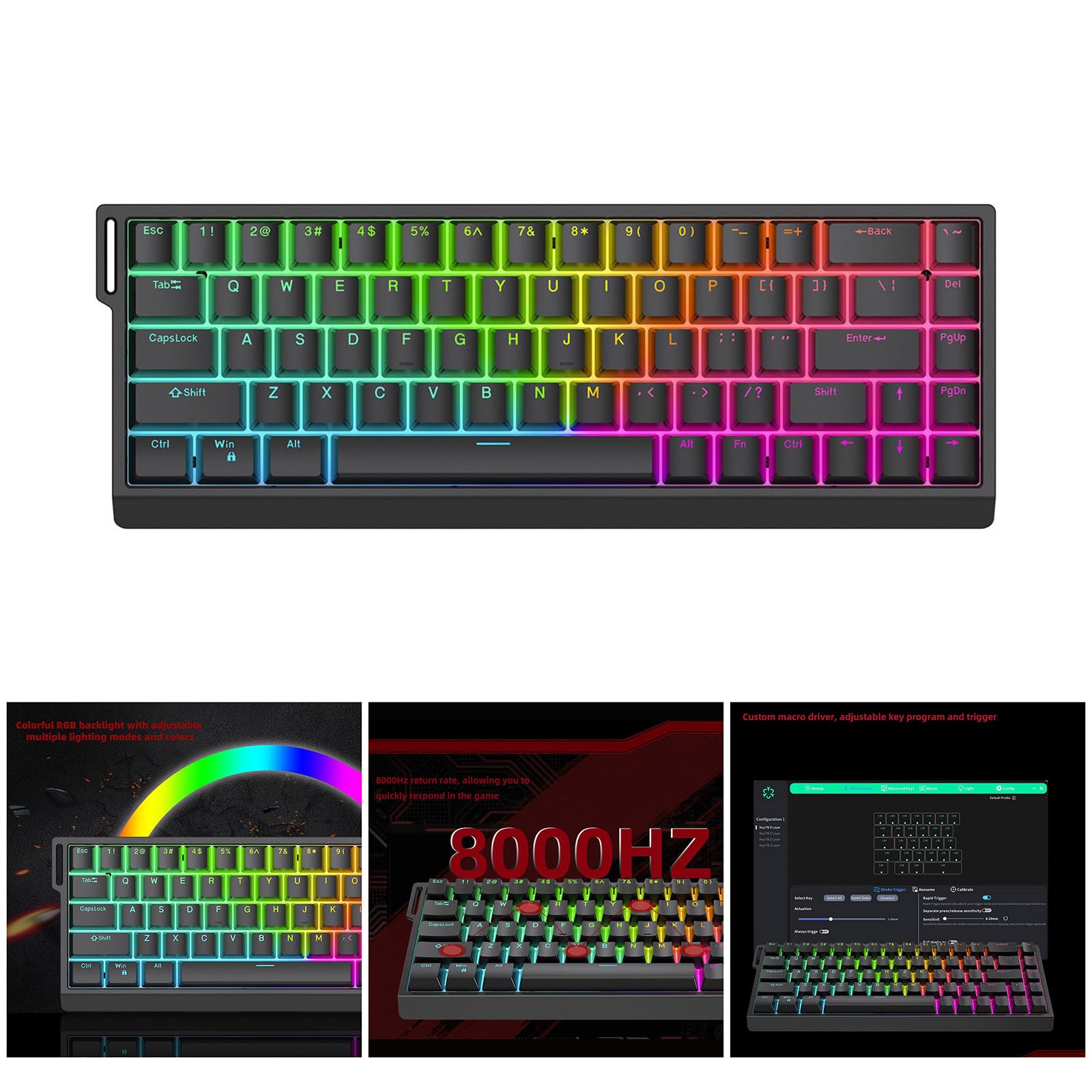 Tastiera meccanica con luci a colori Interruttori innovativi Reazione rapida e battute di tasti fluide per un lavoro efficiente Tastiera da gioco a risposta rapida