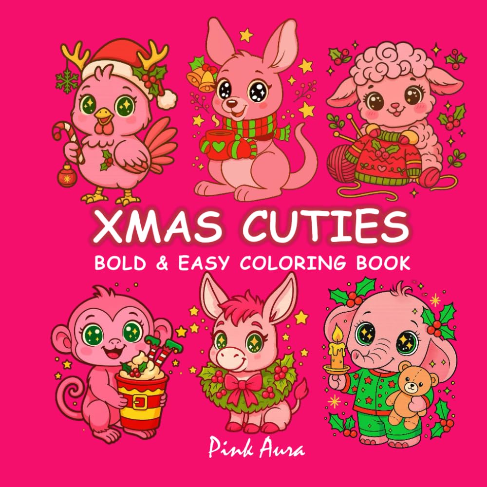 XMAS CUTIES: BOLD & EASY COLORING BOOKS