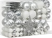 Vista 13 de XmasExp Paquete de 99 adornos de bolas de Navidad surtidos inastillables para árbol de Navidad con paquete de regalo de mano para árbol de Navidad