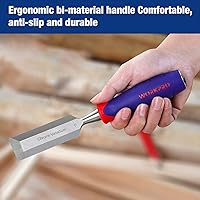 Vista 3 de WORKPRO W043007 Cincel para madera, hoja ancha de 1 pulgada, construcción de acero al cromo-vanadio (paquete individual)