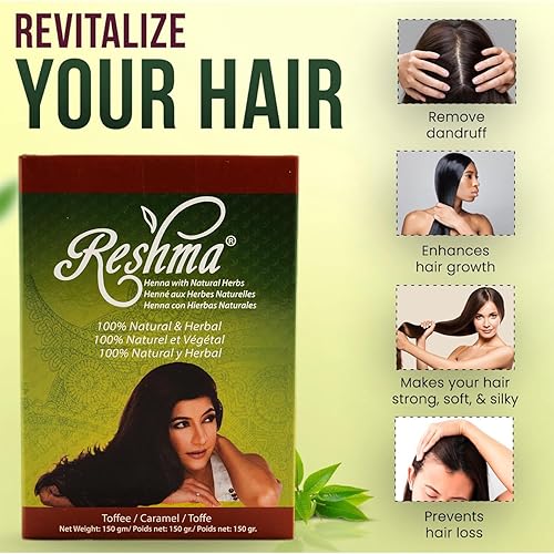 Miniatura 6 de Reshma Beauty Tinte clásico para el cabello de henna  100% natural, para cabello suave y brillante  Color de cabello de henna, cobertura de canas