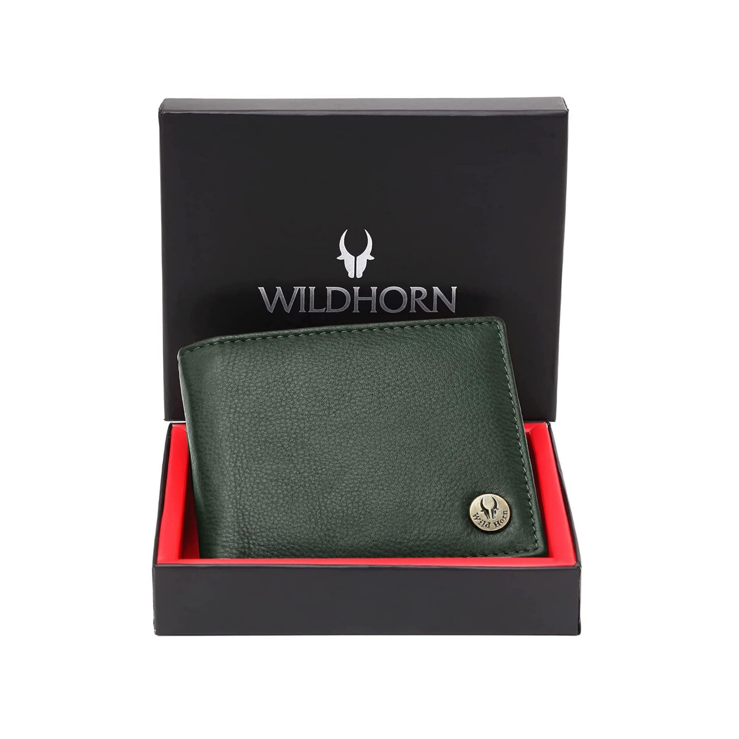 Green Leather Wallet I Minimalist Mens Wallet, Green New Nappa