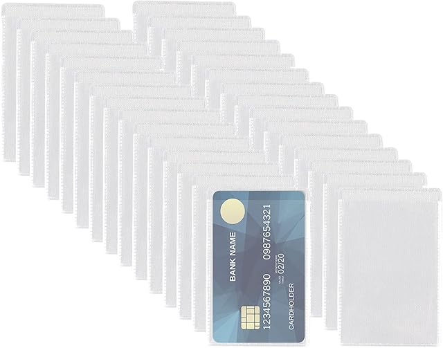 30 Pcs Clear Card Protector Sleeve,Rectangle Credit Card Holder,ID Card,Protective Case for Medicare Card Bank Card ID Card, White