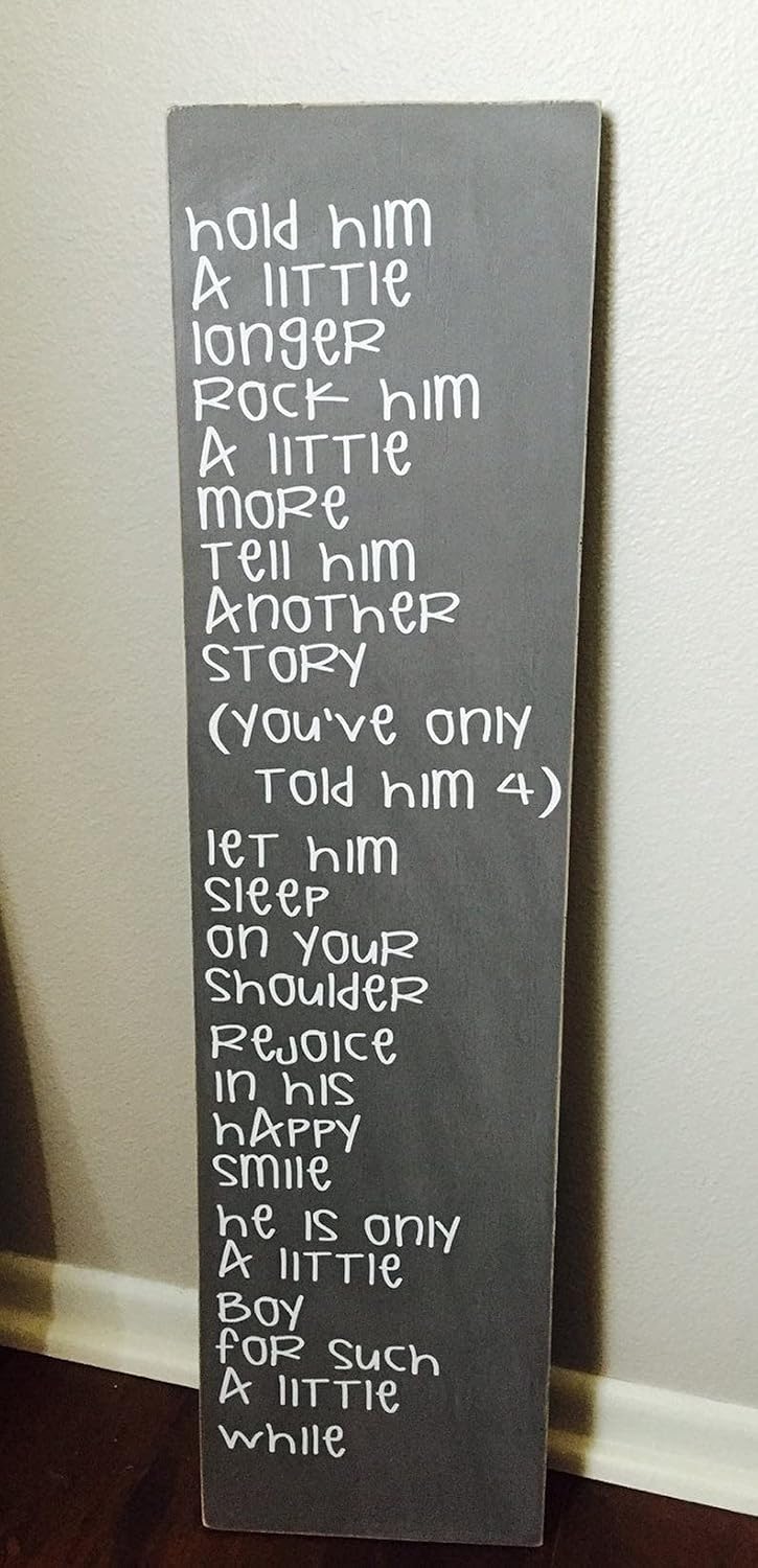 Hold Him A Little Longer Nursery Decor- Boys Room- Subway Art Baby Present