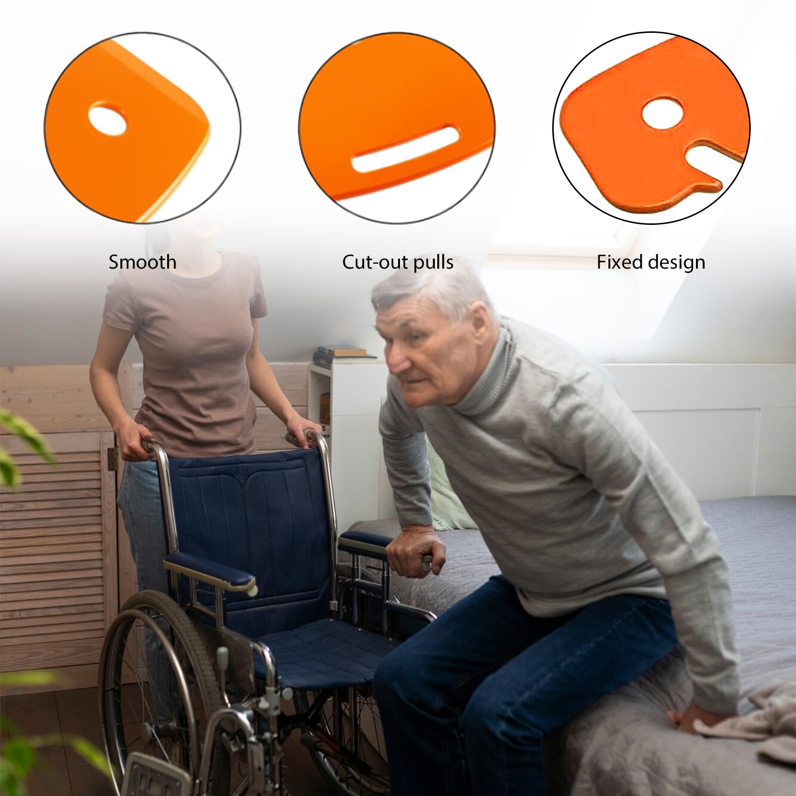 Transferbrett, Patientenschieber für den Transfer von Patienten Oder Handica vom Rollstuhl ins Bett, Rollstuhl Zubehör, Rutschbrett für Rollstuhlfahrer150 kg, Patientenlifter Transferhilfen