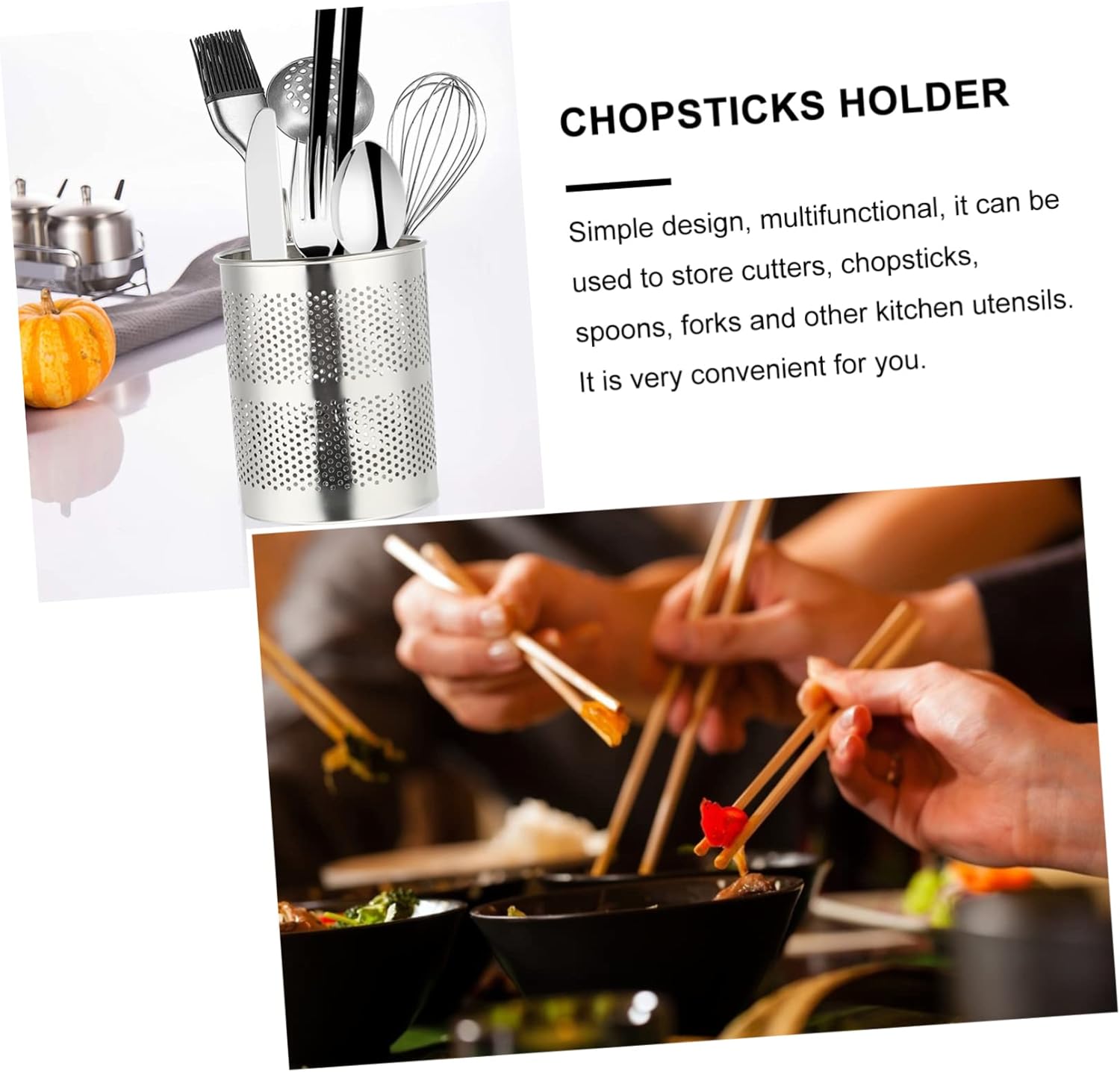 Ciieeo Hanging Chopsticks Holder with Ventilated Drying Rack and Hook Kitchen Utensils Organizer for Efficient Tableware Storage