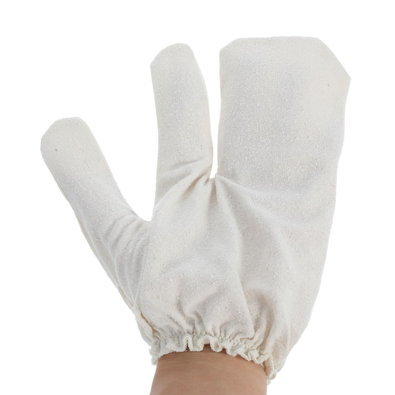 3 Piezas Guantes Exfoliantes para Manos de Seda Cruda, Dos Dedos