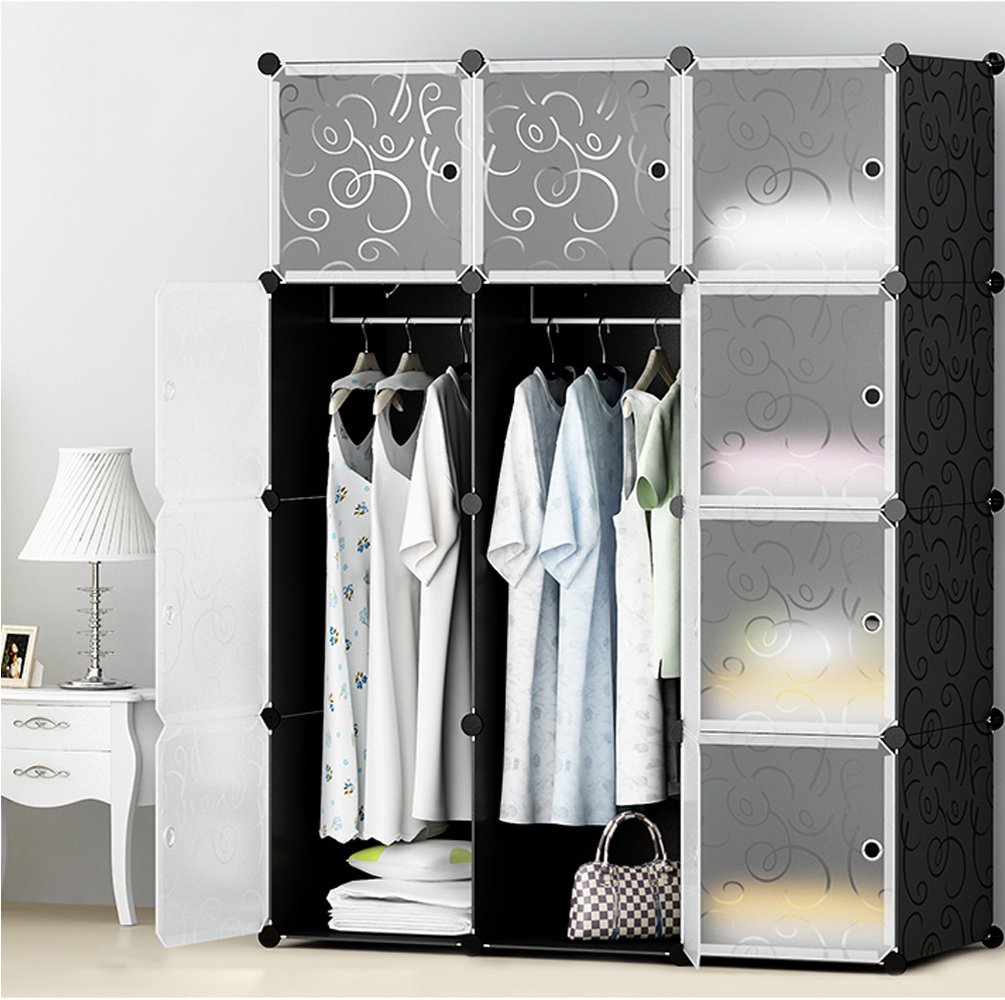 Armoire de Rangement Armoire de Garde-Robe Portable Armoire modulaire