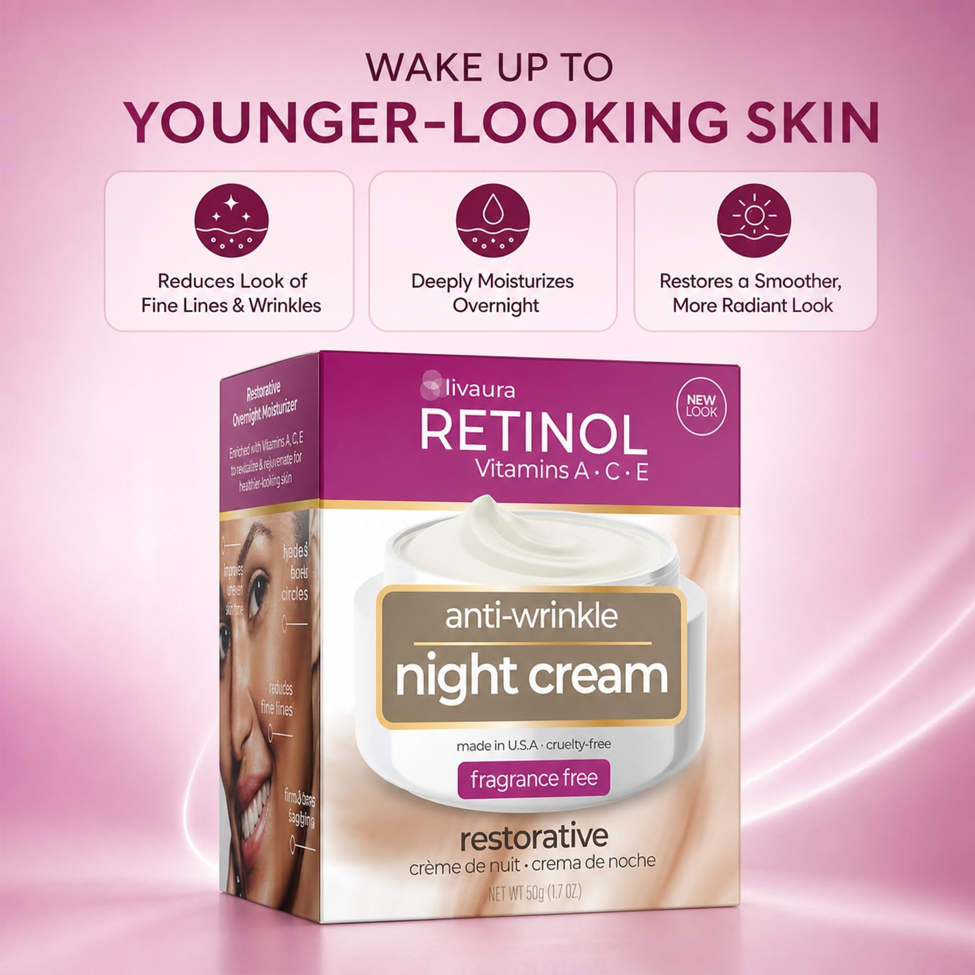 Amazon.com: LIVAURA Retinol Skincare LdeL Cosmetics Night Cream