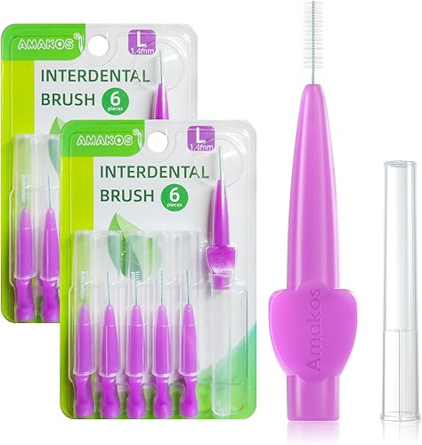 12 cepillos interdentales para aparatos ortopédicos, cepillo dental reutilizable para limpieza de dientes, cerdas suaves y flexibles (0.059 pulgadas)