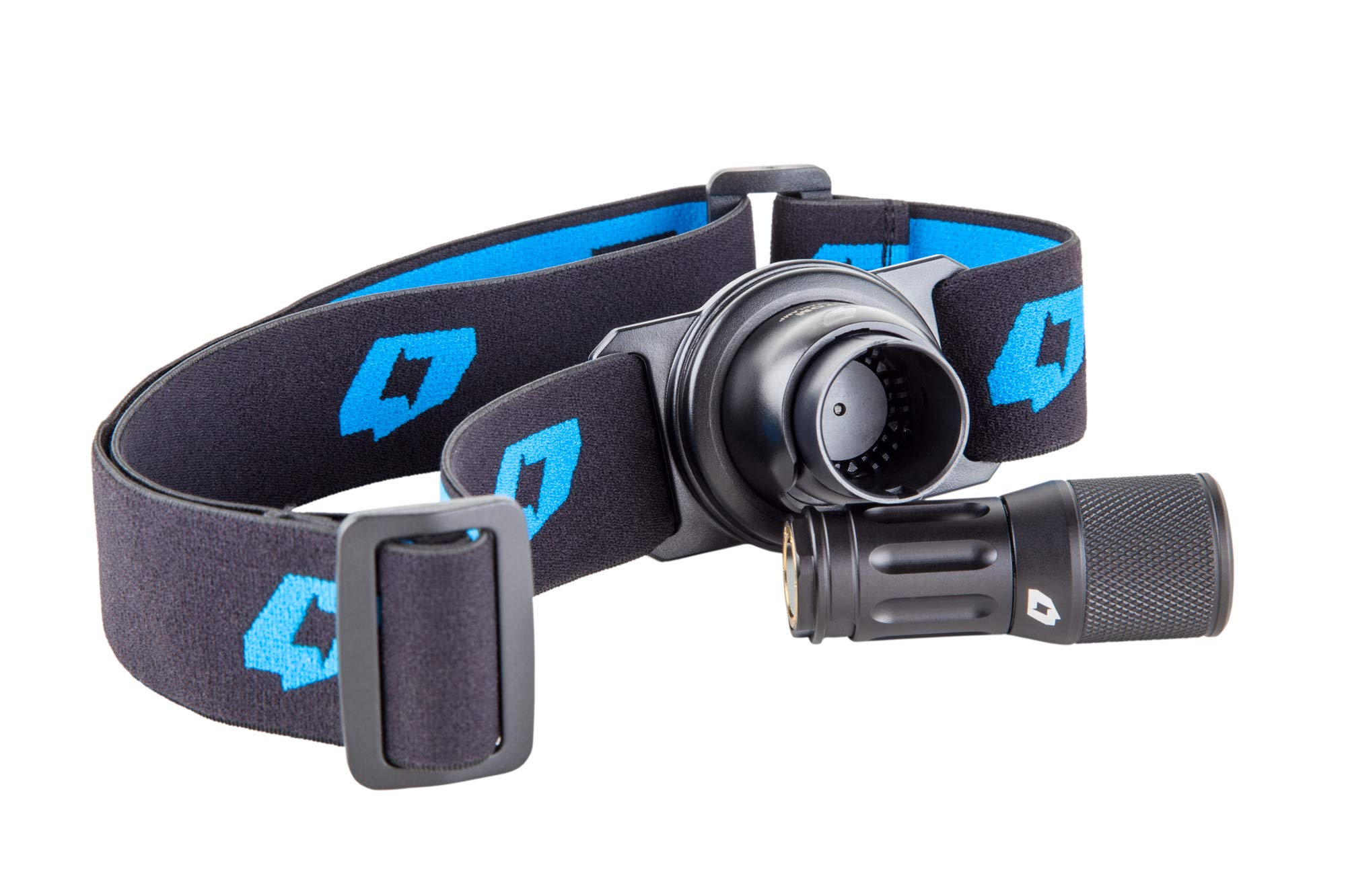 Foursevens Mini TURBO MKIII LED Flashlight, Super Bright and Compact EDC Pocket Flashlight with 6 Configurable Modes: Low, Med, High, Strobe, SOS, Beacon (Light + Charger + Headlamp)