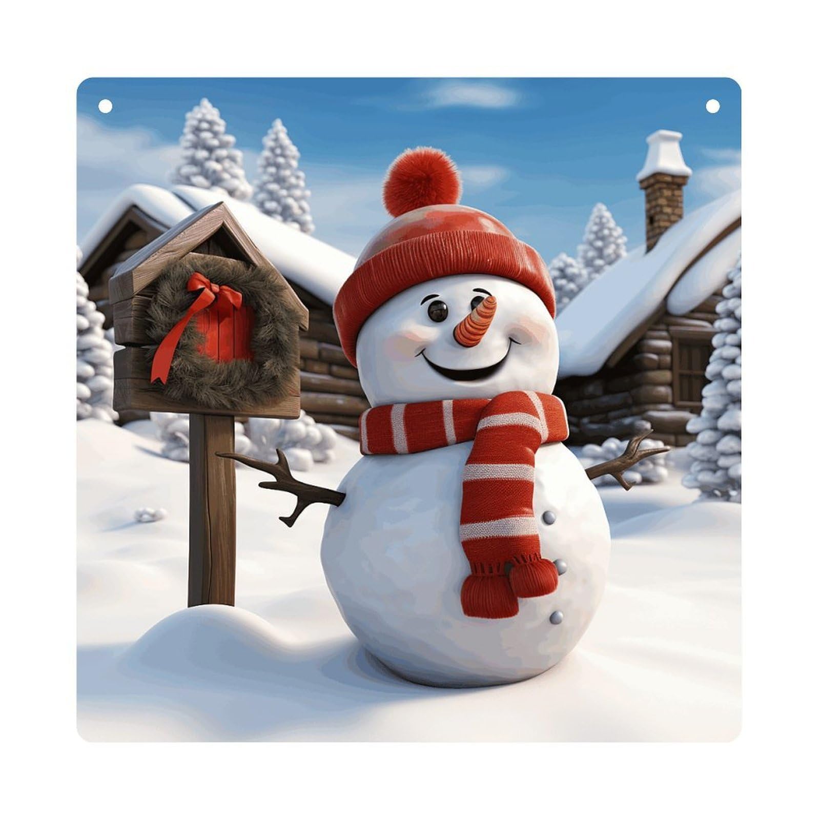 Adfgyerh Style Sign Snowman Hanging Ornaments Window Hanging Modern Acrylic Decor For Living Room Bedroom Dining Room Hallway Office Wall Decor, 8X8 In