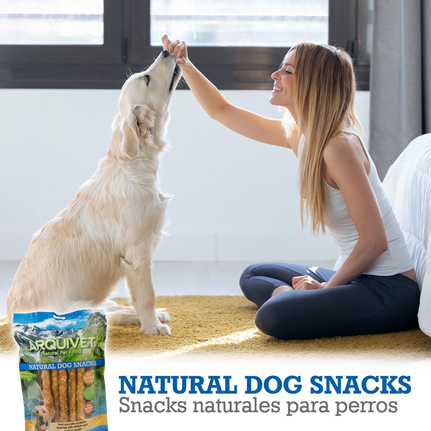 ARQUIVET Pack 12 unità - Twist con pollo 24 cm / 1 Kg - Snack 100% naturali per cani - prelibatezze per cani - Prodotto leggero - Molto ricco di sostanze nutritive