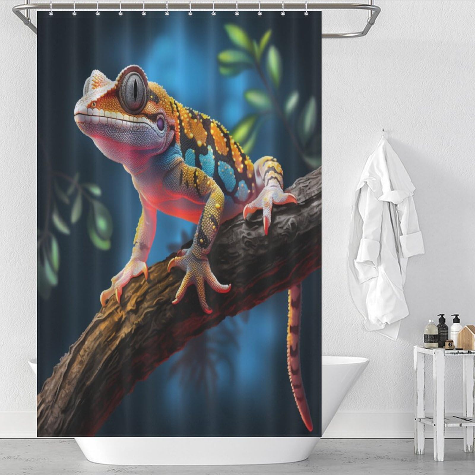 Rideau douche tissu caméléon pour baignoire moderne 122x183 cm