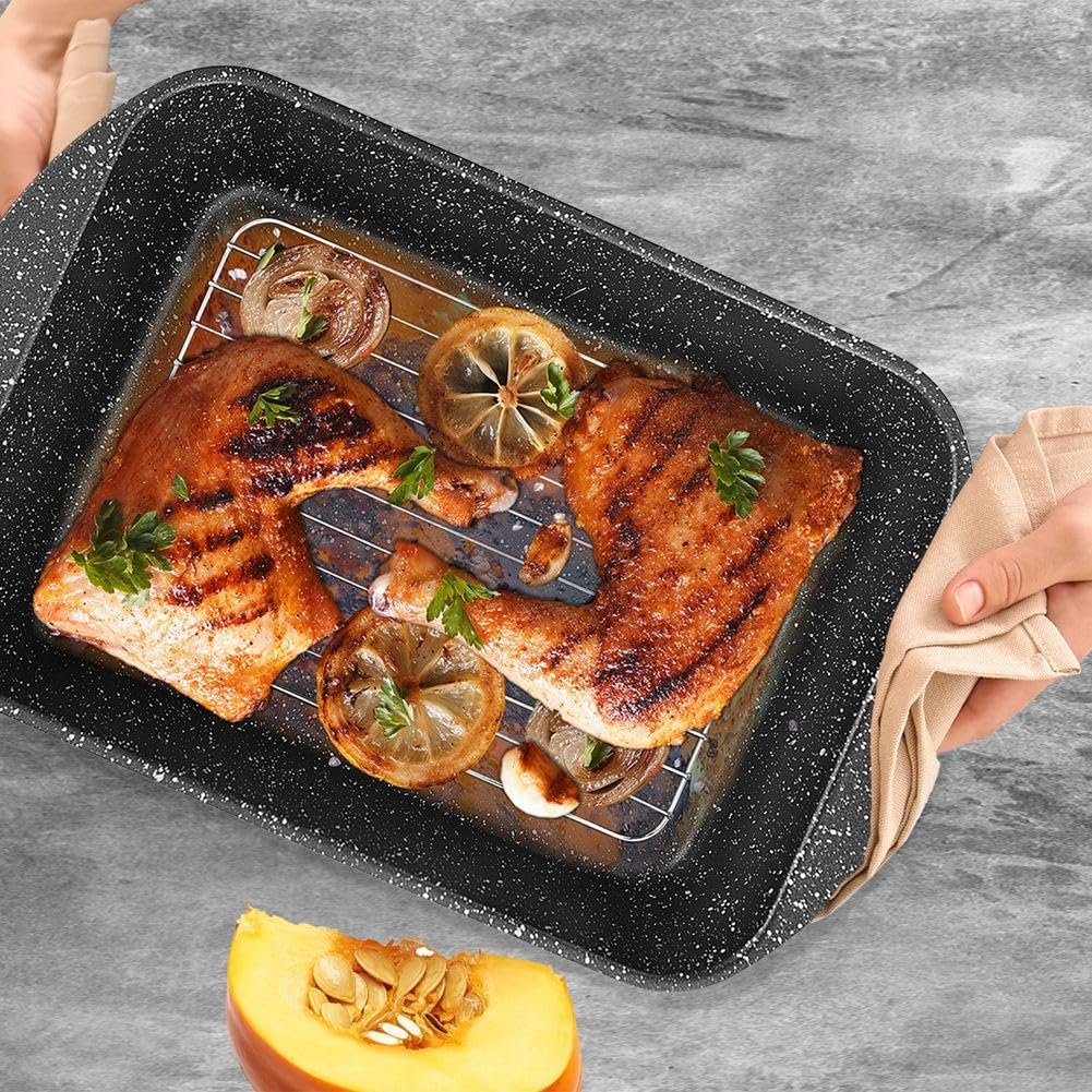 Grande, padella in granito, con coperchio in vetro, 6,2 l, 40 x 27,5 cm