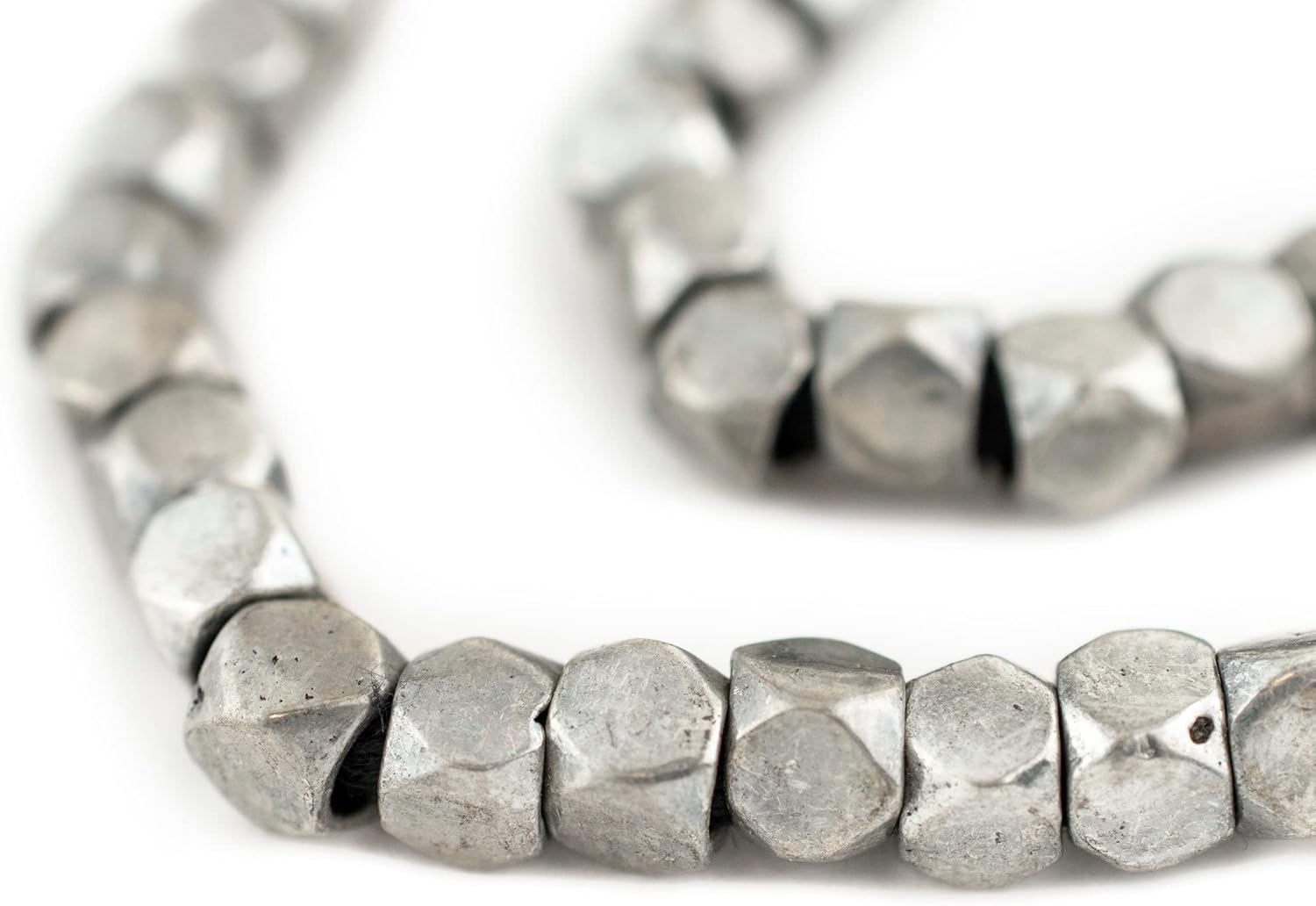 The Bead Chest Shiny Silver Diamond Cut Beads (9mm, Large Hole)