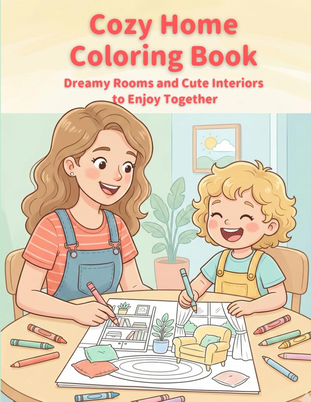 Cozy Home Coloring Book: Dreamy Rooms and Cute Interiors to Enjoy Together (Mom & Me Calm Time Coloring Series)