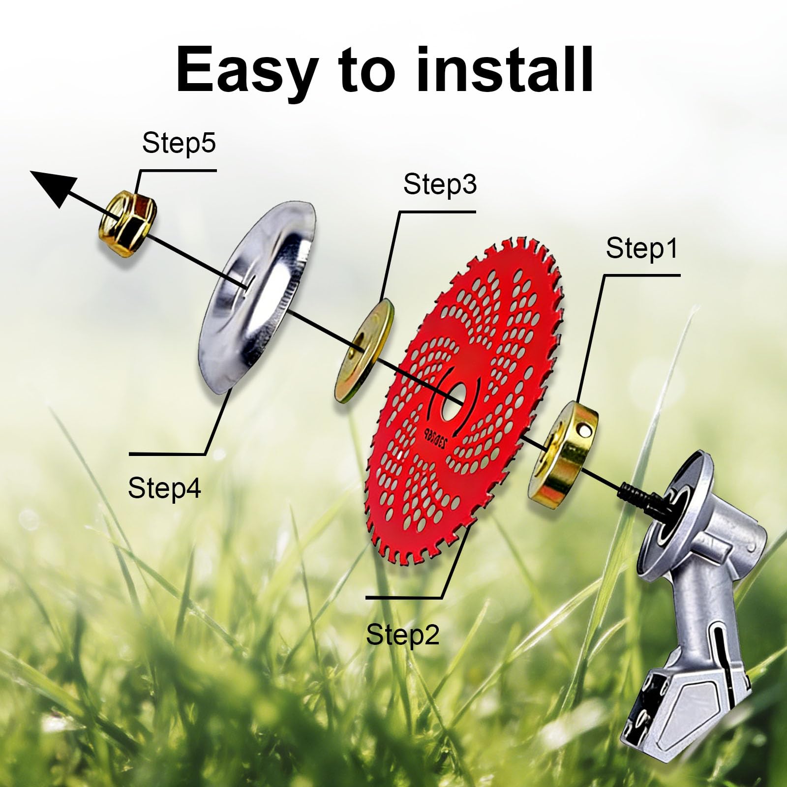 Lama per decespugliatore da 22,9 cm, con punta in carburo a 36 denti, per Stihl, Husqvarna, Sears, Echo, Poluan, Redmax, Shindaiwa, mangia-erbacce e decespugliatore, rosso, 1 confezione