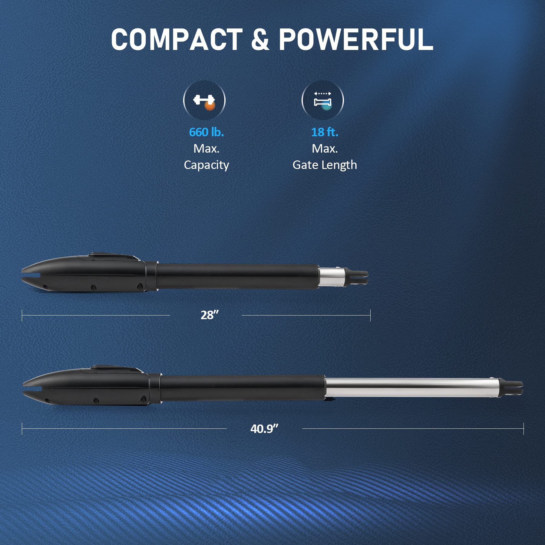 CO-Z Automatic Swing Gate Opener Kit, Electric Gate Opener for Doors up to 660lb 18ft, Driveway Home Garden Gate Opening System for Swing Gates, Gate Complete Kit with Remote Controls & Release Keys
