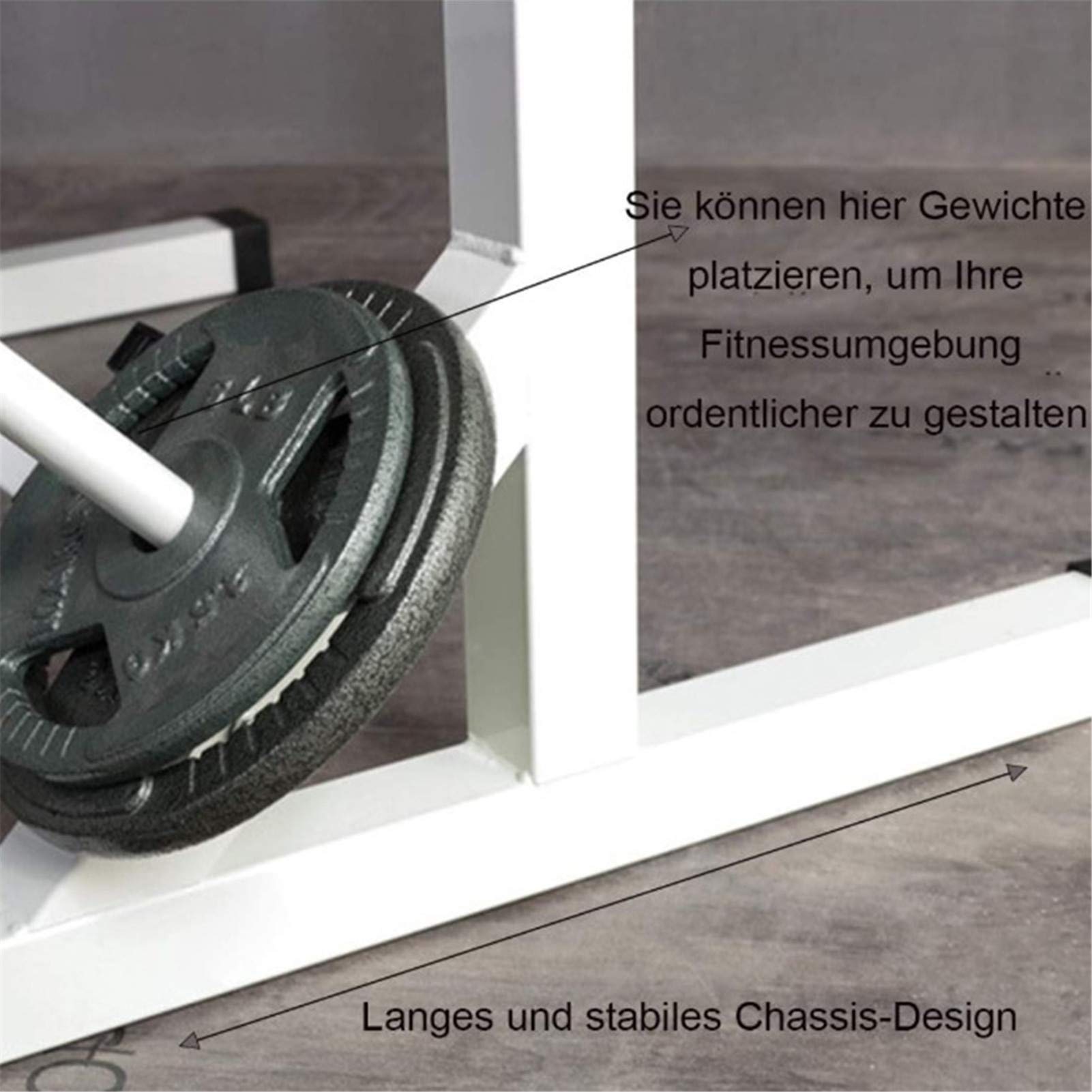 Rack de Musculation,Poids-Cage de Squat Supports de Squat Réglable pour la Salle de Sport (73-105 * 54 * 80-150cm-blanche)