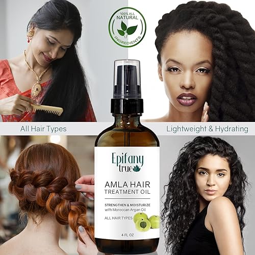 Miniatura 4 de Amla - Aceite de tratamiento capilar de 4 onzas, crecimiento del cabello, adelgazamiento de pérdidas, cuero cabelludo sensible, estilos de