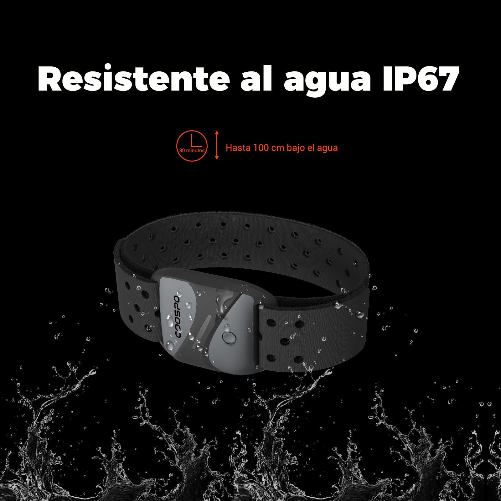 COOSPO HW807 Banda Frecuencia Cardiaca Brazo Bluetooth 5.0 Ant+ con Memoria, HRV Entrenamiento de Zona de Frecuencia Cardíaca, para Heartool, Wahoo, Strava, DDPY, adidas Run, Rouvy, Pulsoid
