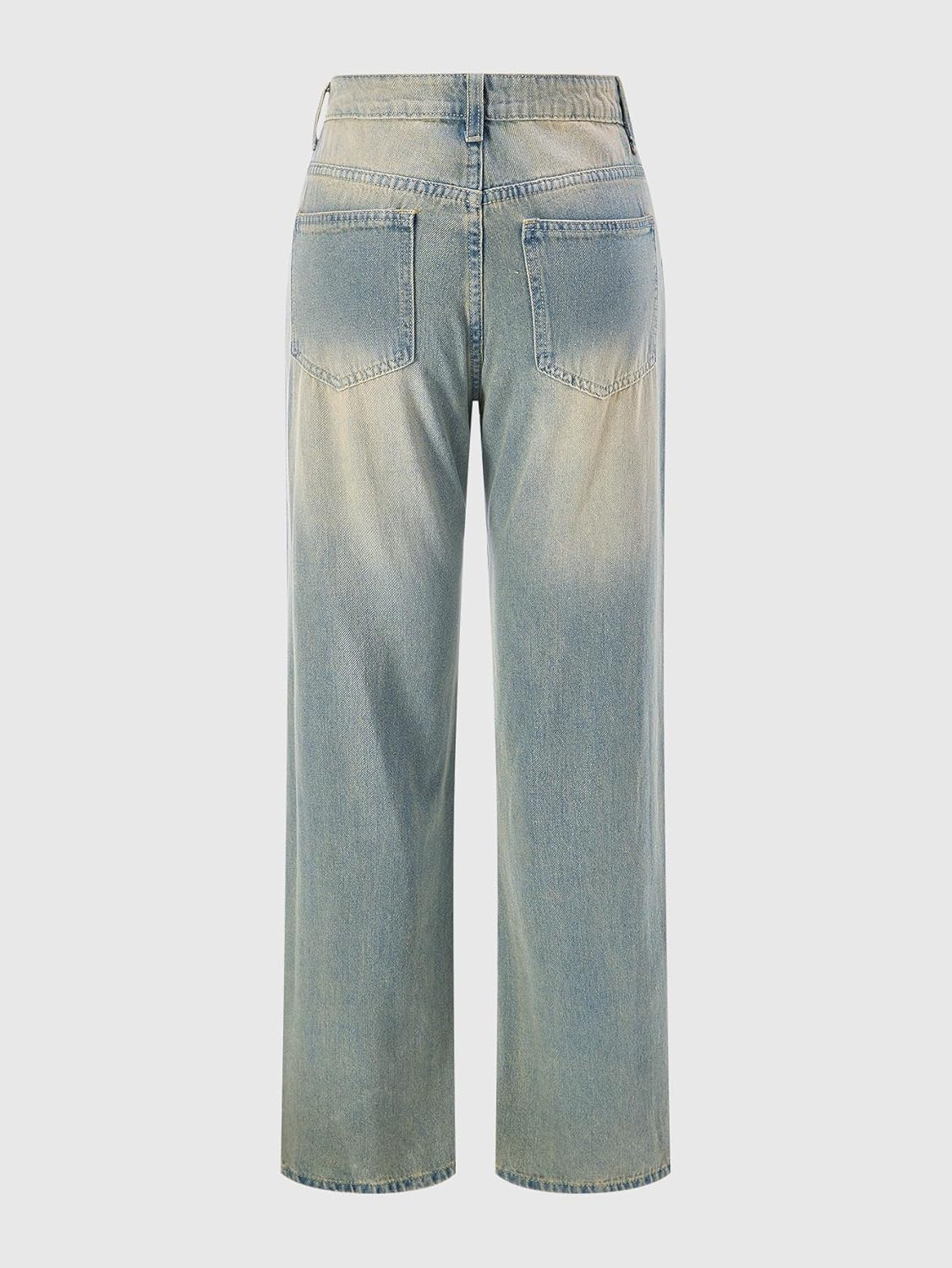 Women's High Waisted Jeans Vintage Stacked Straight Leg Y2k Denim Pants Streetwear - Image 2