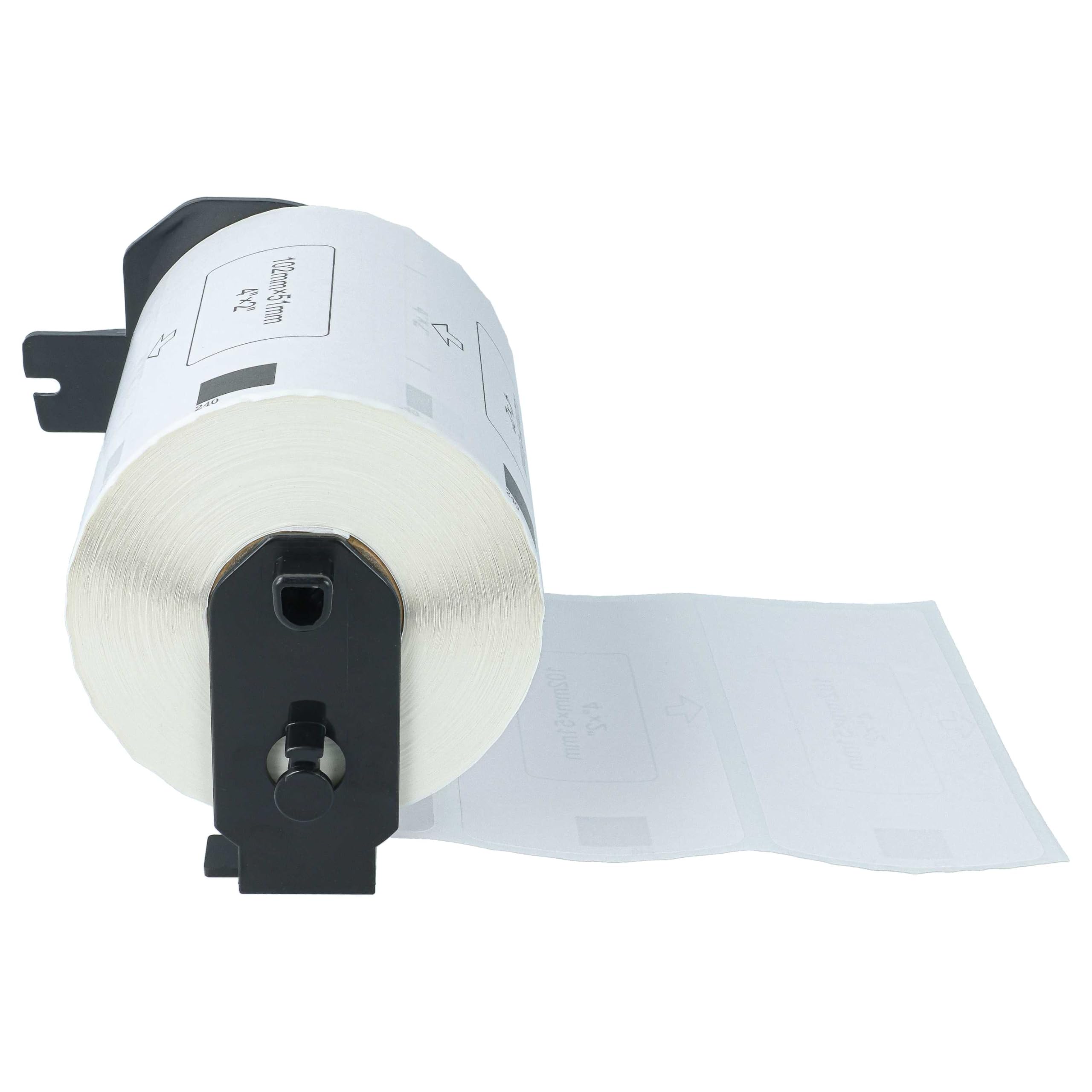 vhbw 5x rolka etykiet + uchwyt 102 mm x 51 mm (600 etykiet) zamiennik dla Brother DK-11240 do etykieciarki